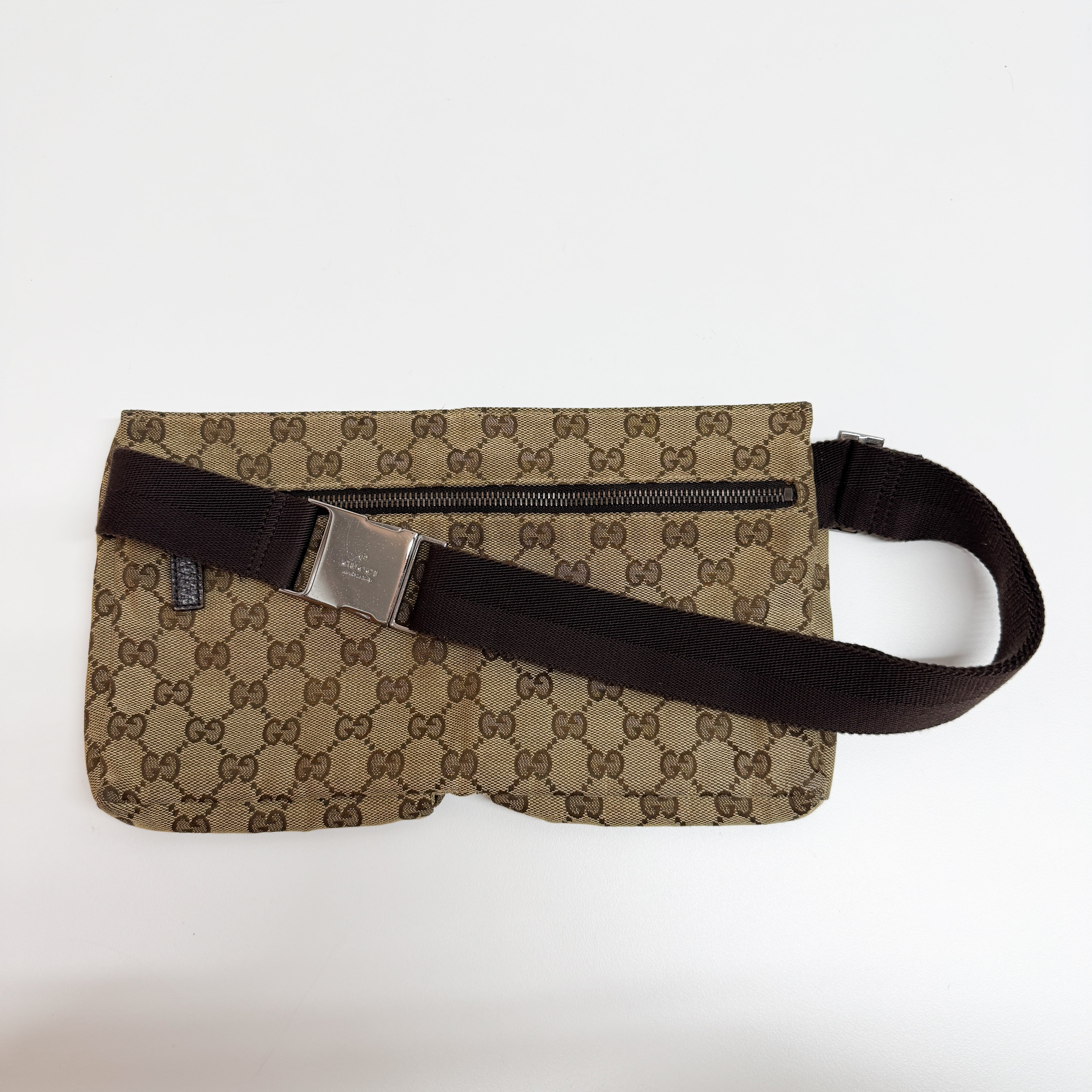 Brown GG Canvas Adjustable Fanny Pack