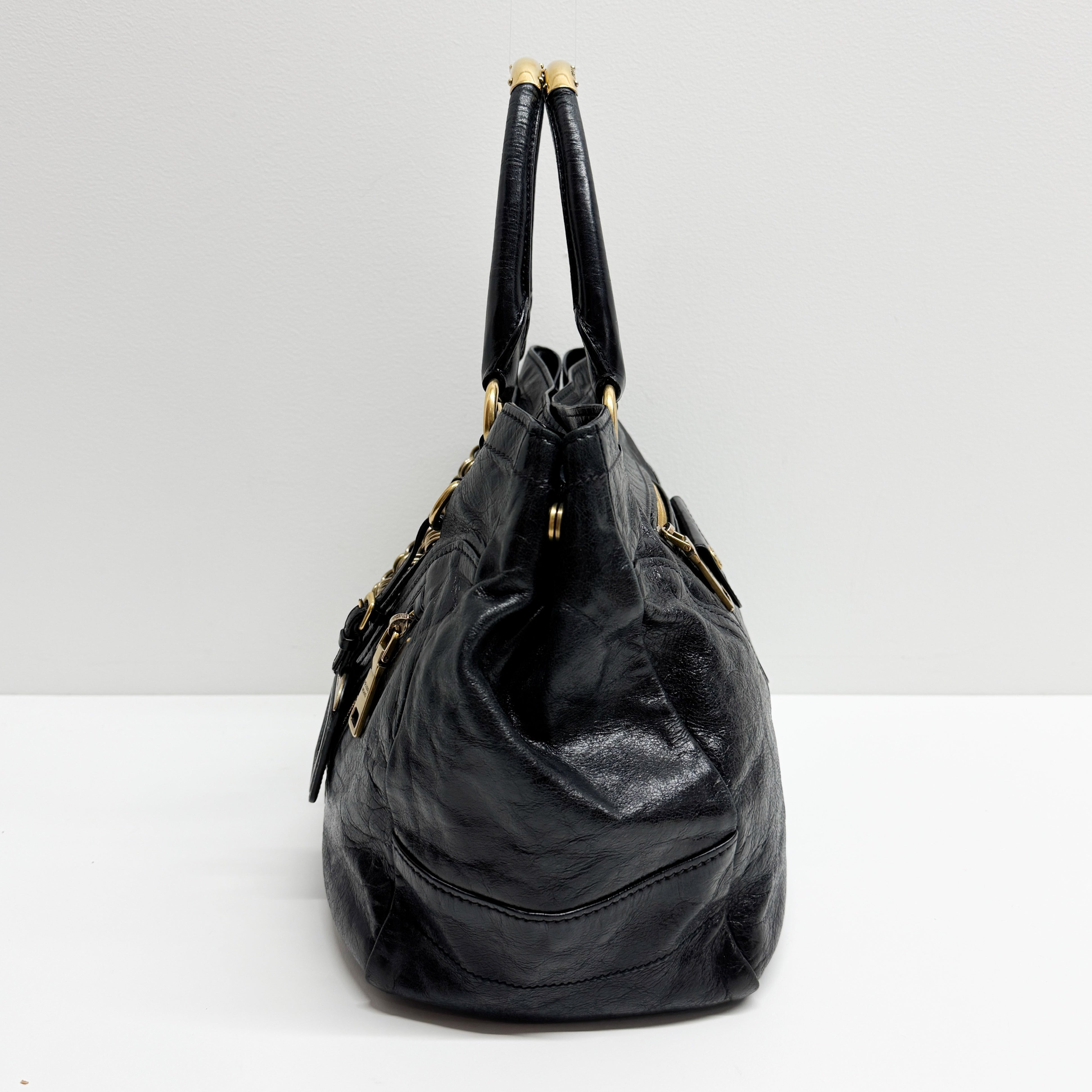 Black Leather Hand Bag