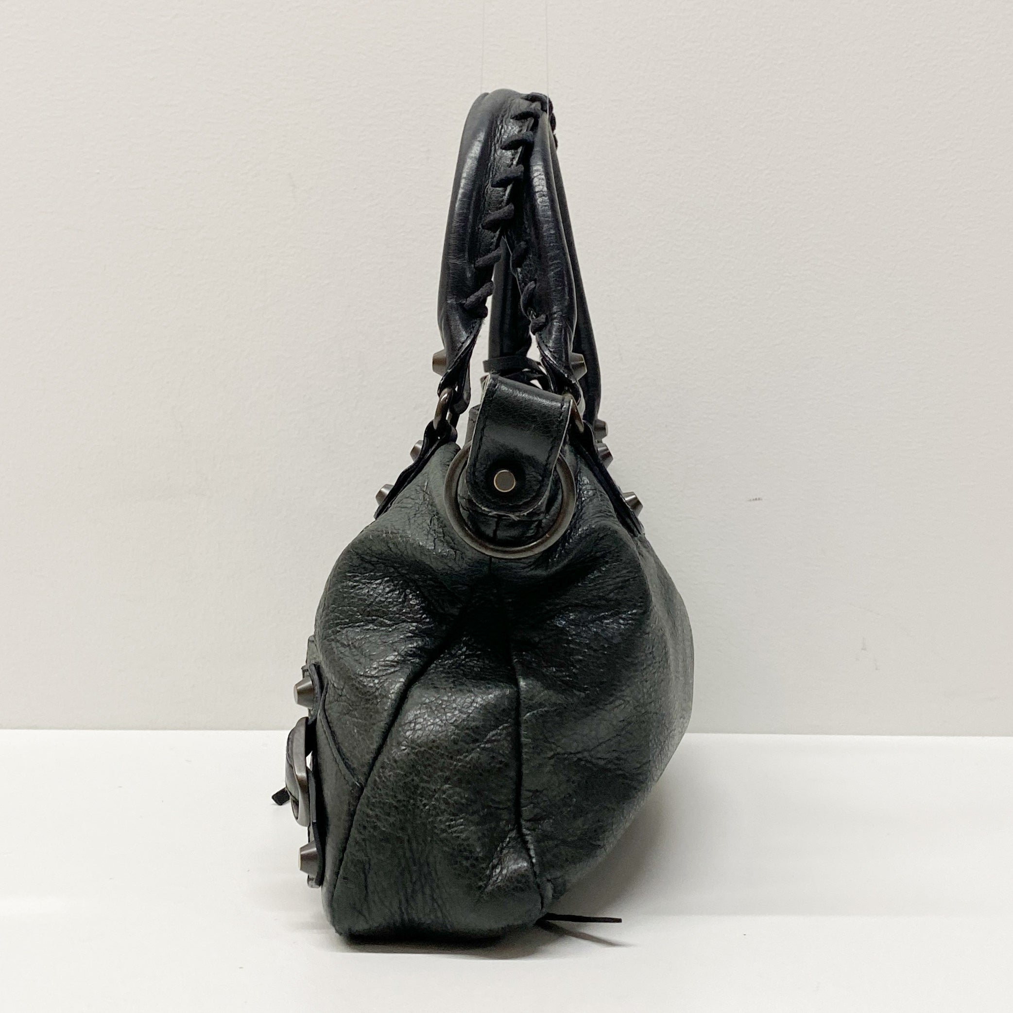 Mini City Black Calfskin Leather Two Way Bag