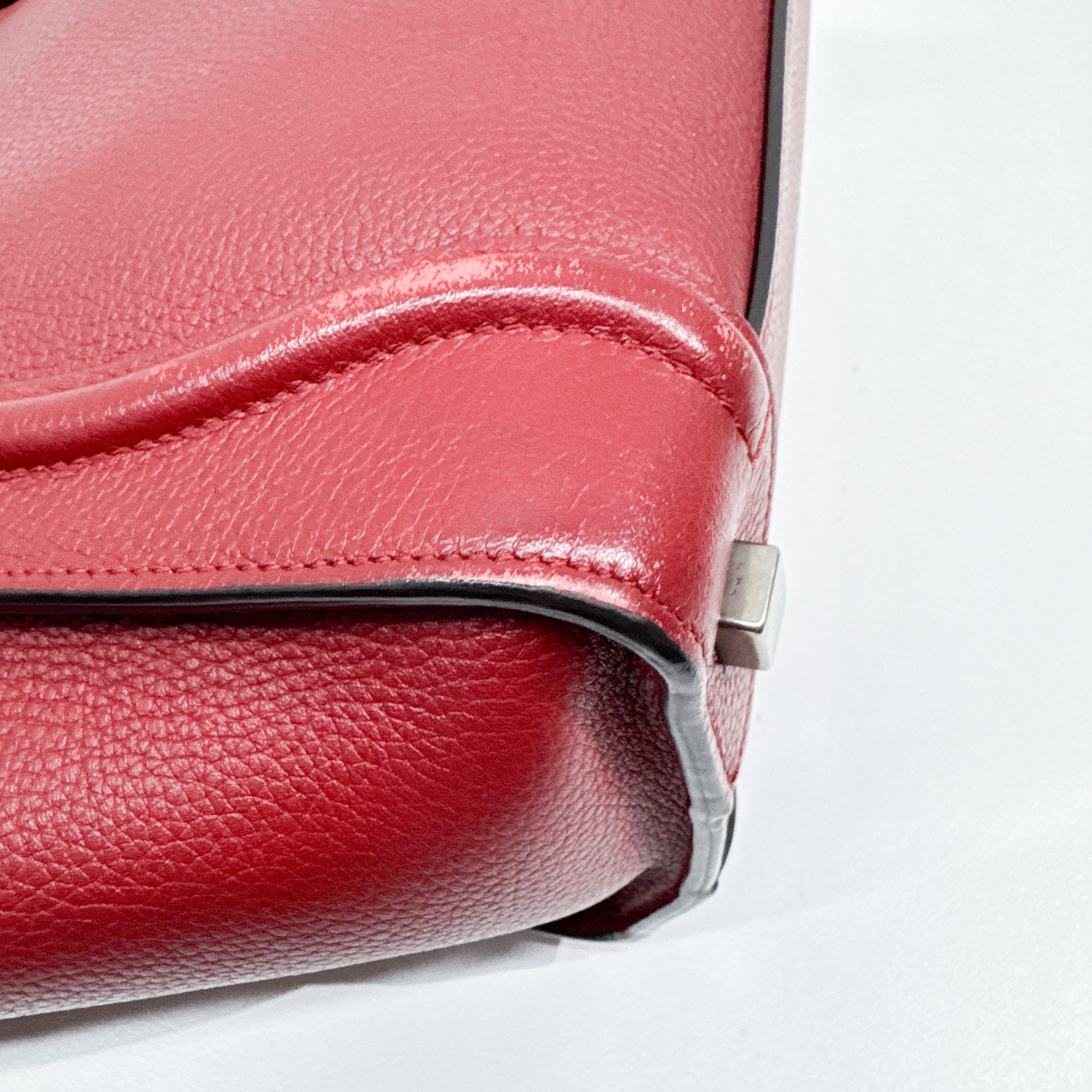 Vintage Red Leather Hand Bag