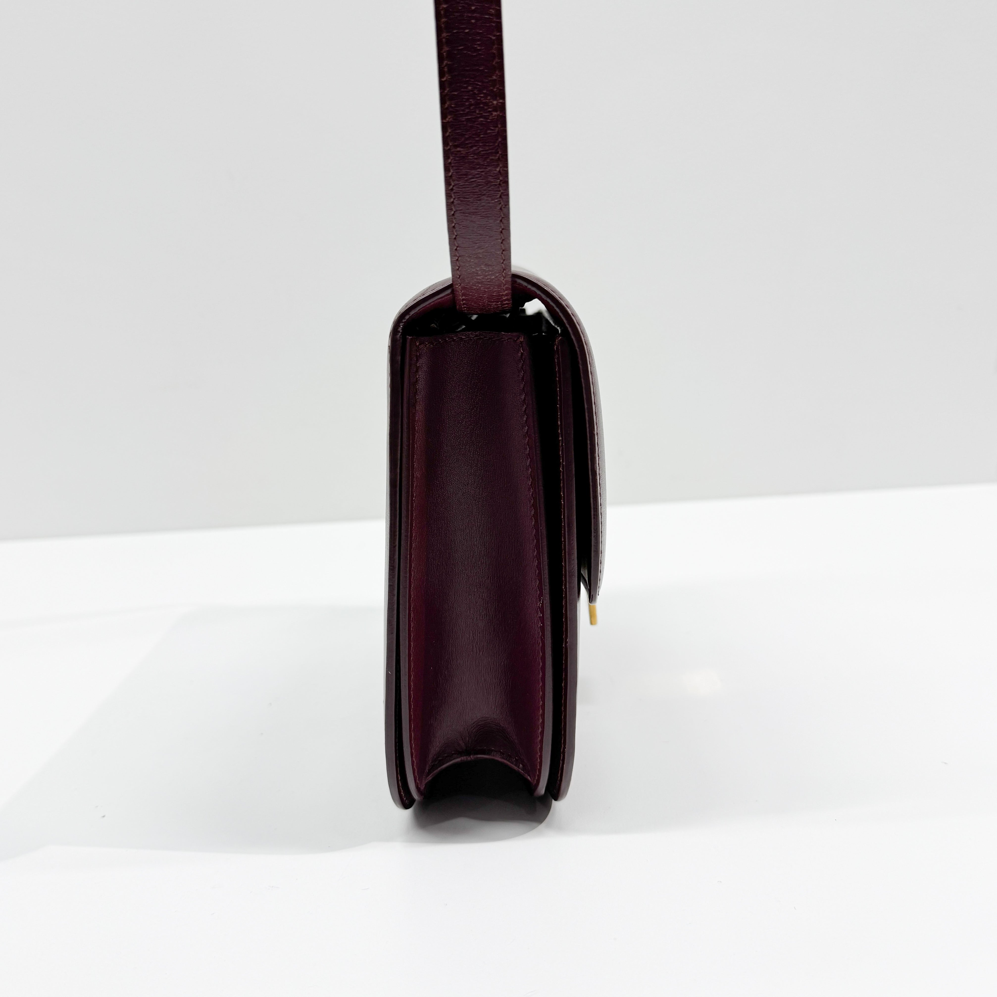 Vintage Red Leather Shoulder Bag