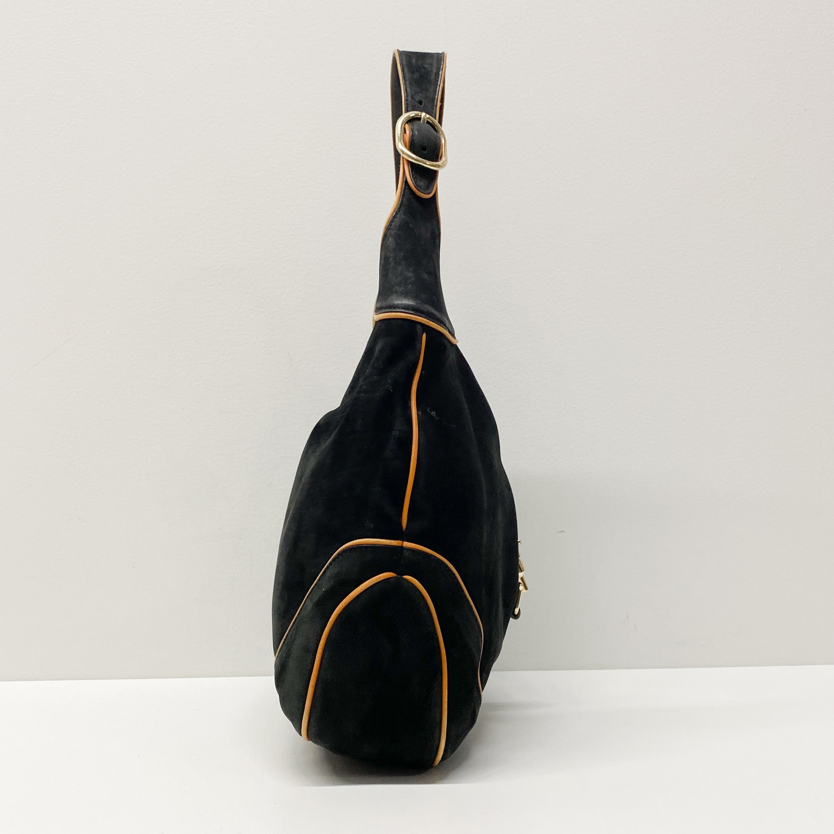 Jackie Black Leather Shoulder Bag