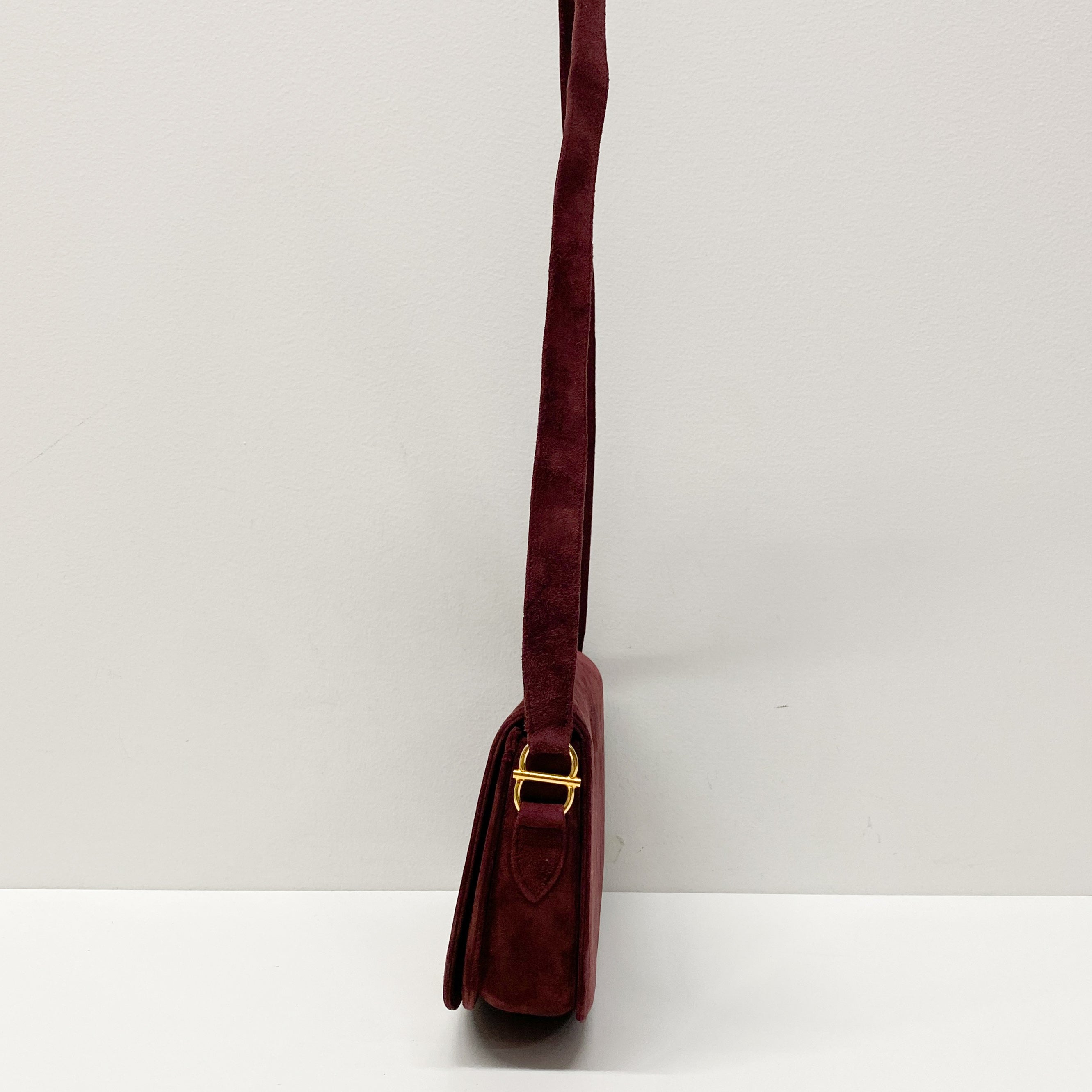 Red Suede Shoulder Bag