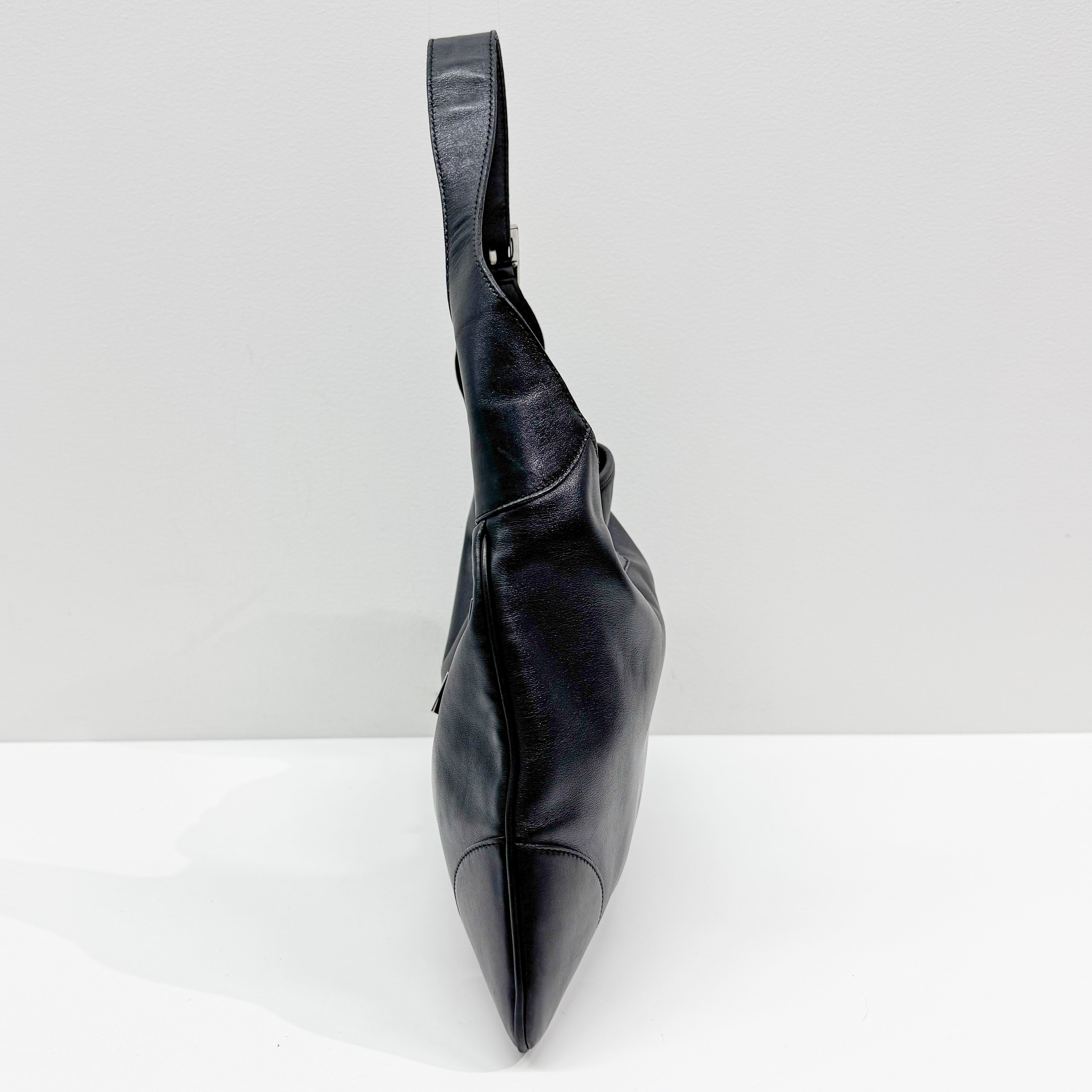 Black Leather Hobo Bag