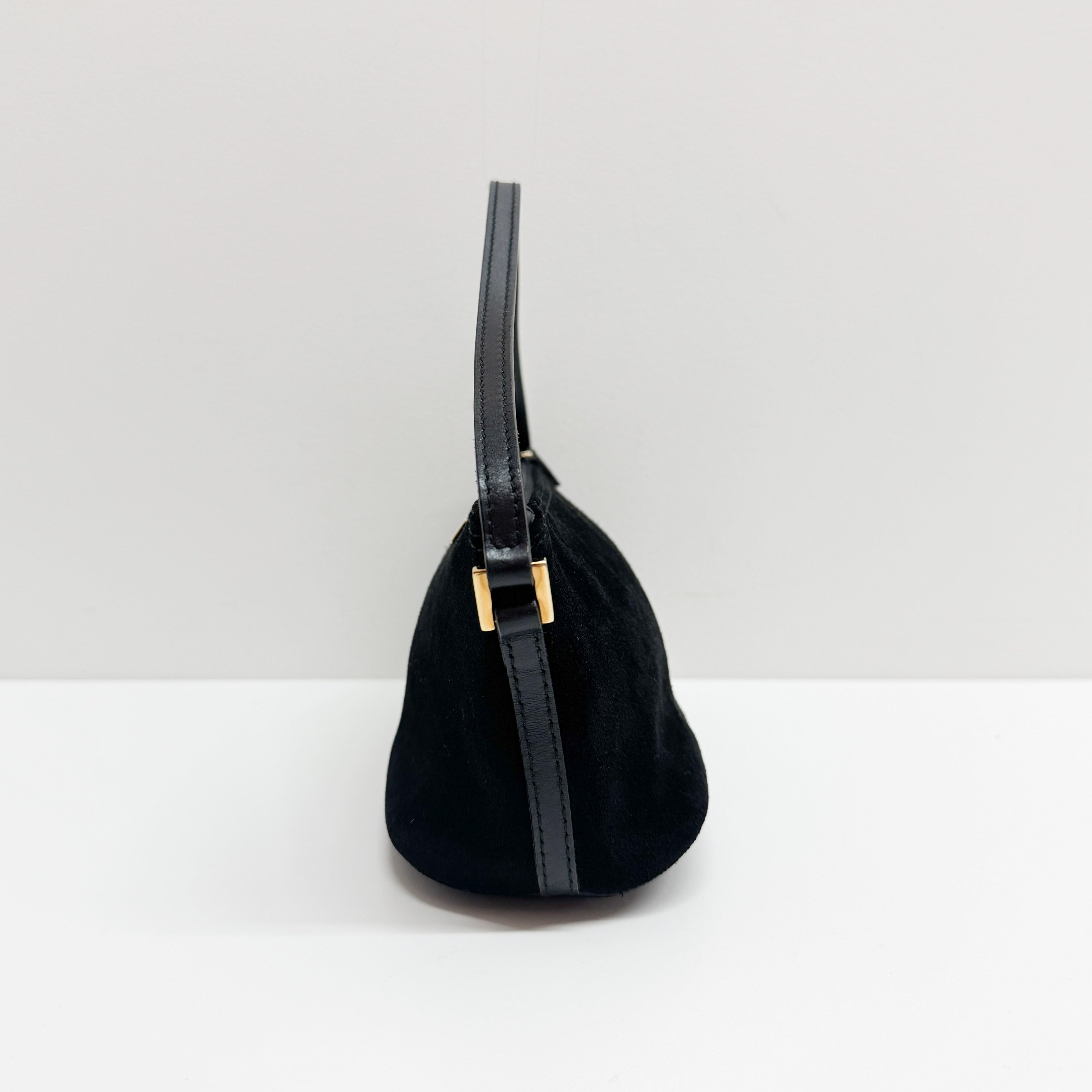 Black Suede Shoulder Bag