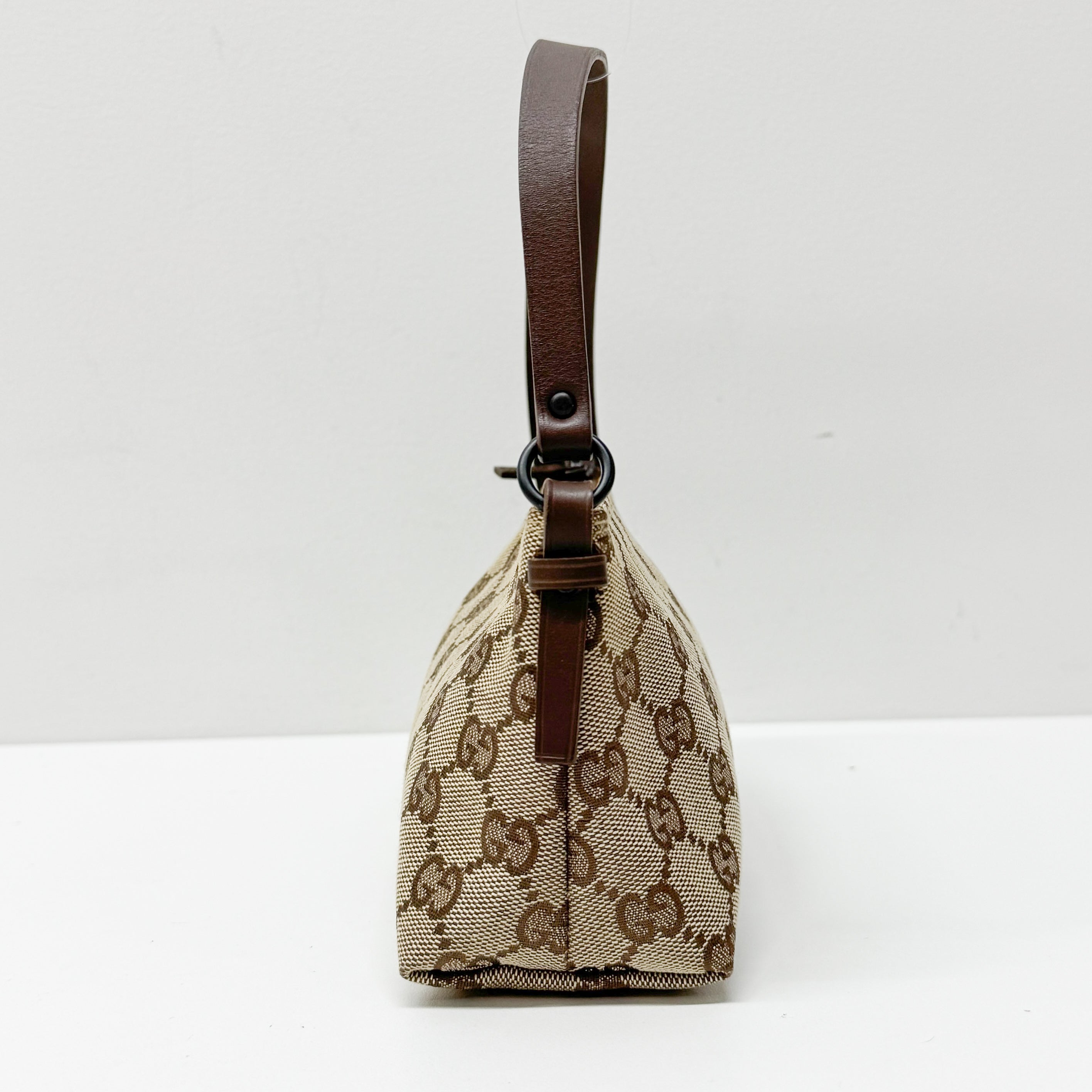 GG Brown Canvas Shoulder Bag