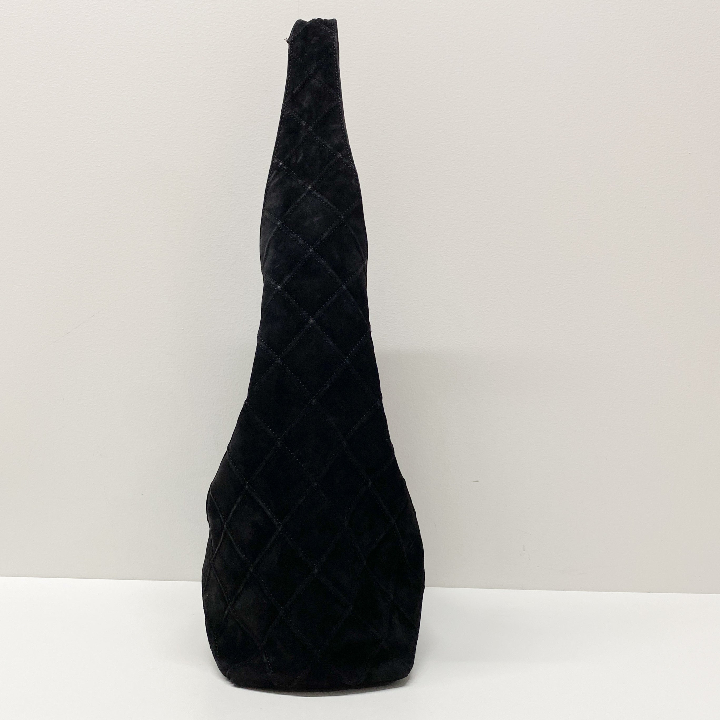 Metalesse Black Suede Hobo Shoulder Bag