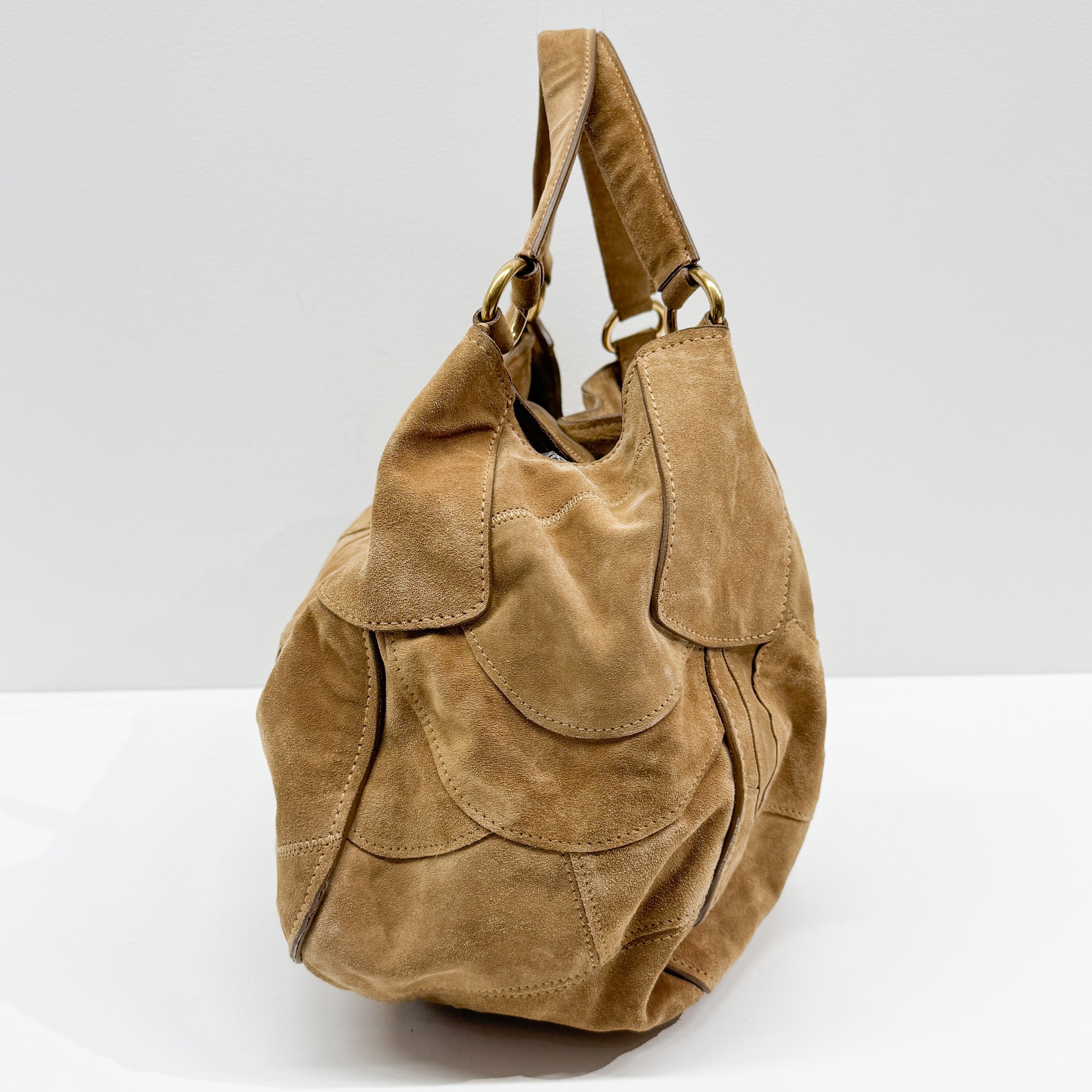 Vintage Brown Suede Shoulder Bag