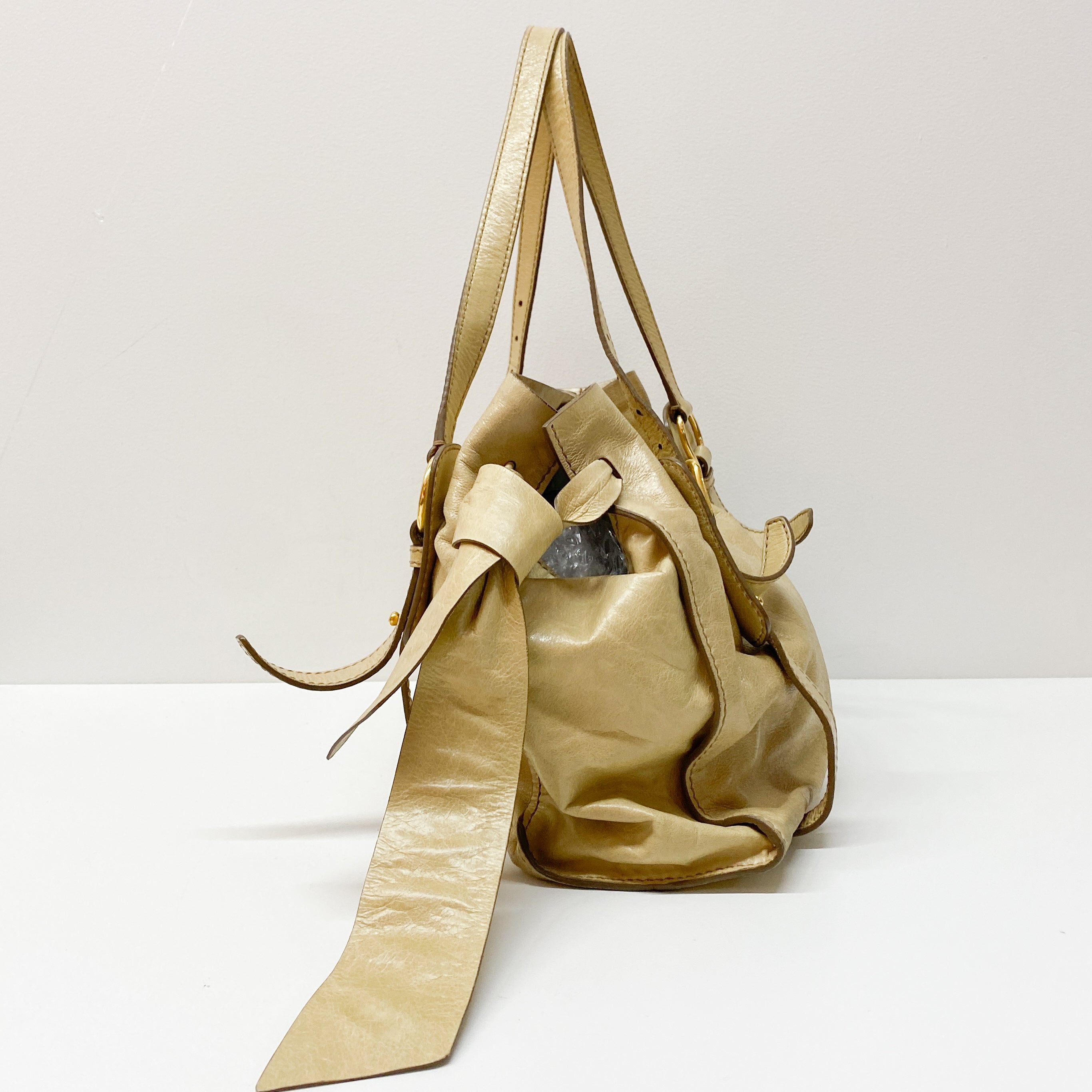 Vintage Yellow Leather Shoulder Bag