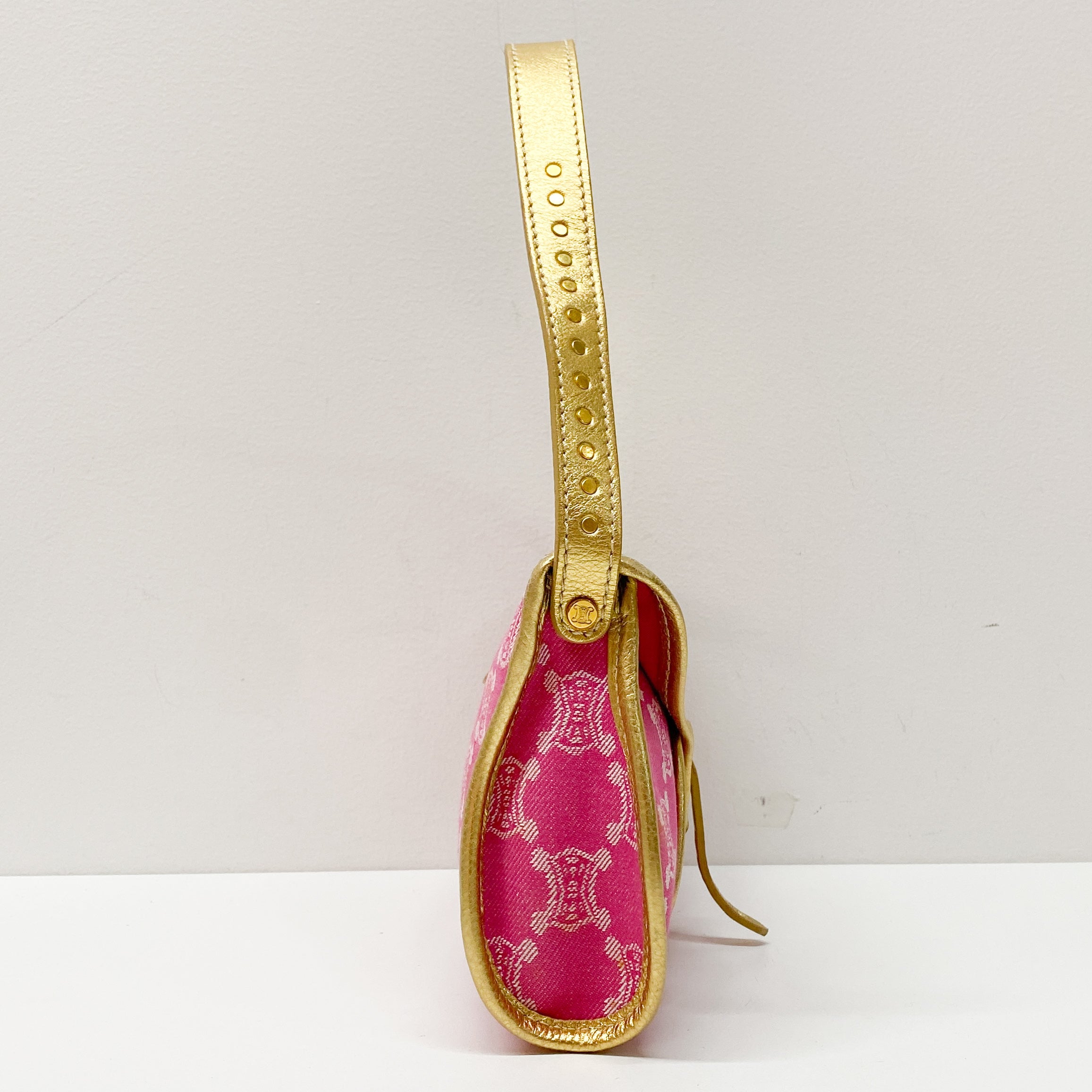 Vintage Pink Canvas Shoulder Bag