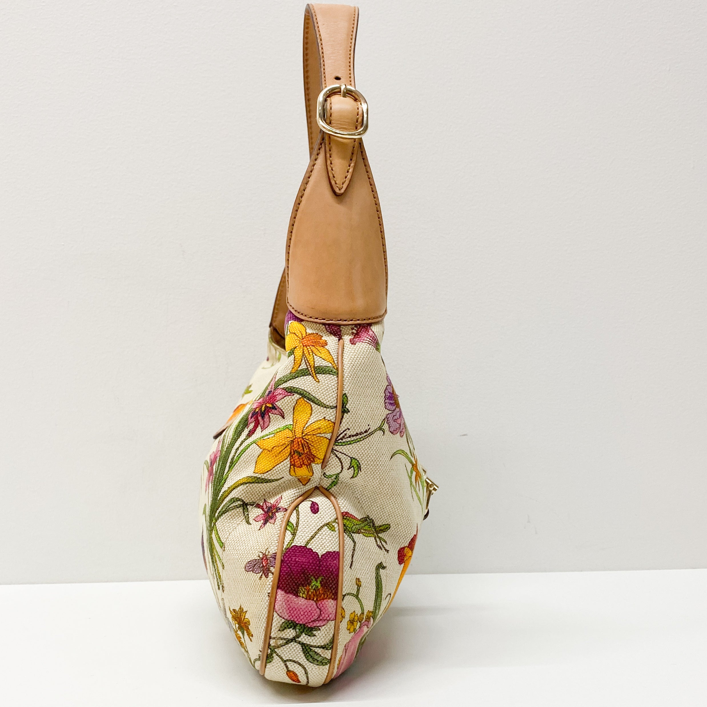 Jackie Floral Cotton Canvas Shoulder Bag