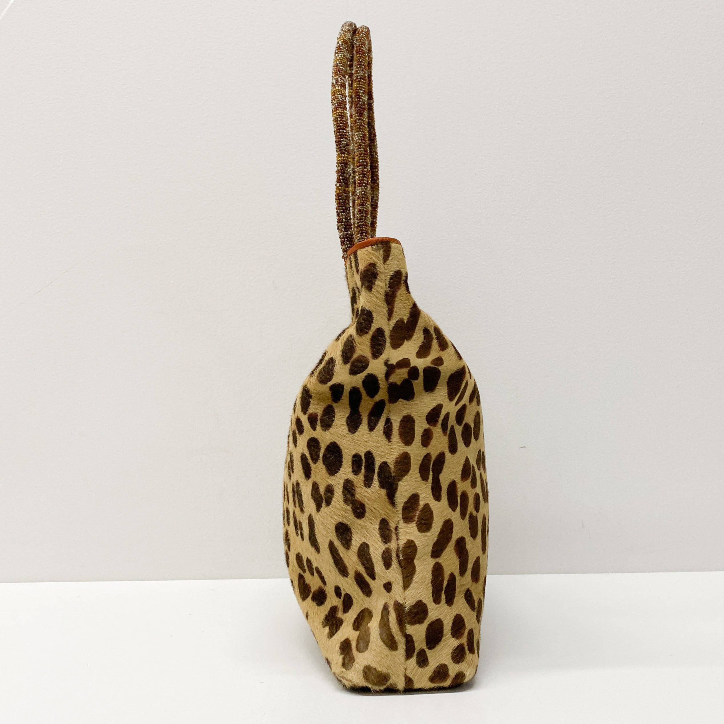 Vintage Brown Cheetah Print Pony Hair Two Way Bag