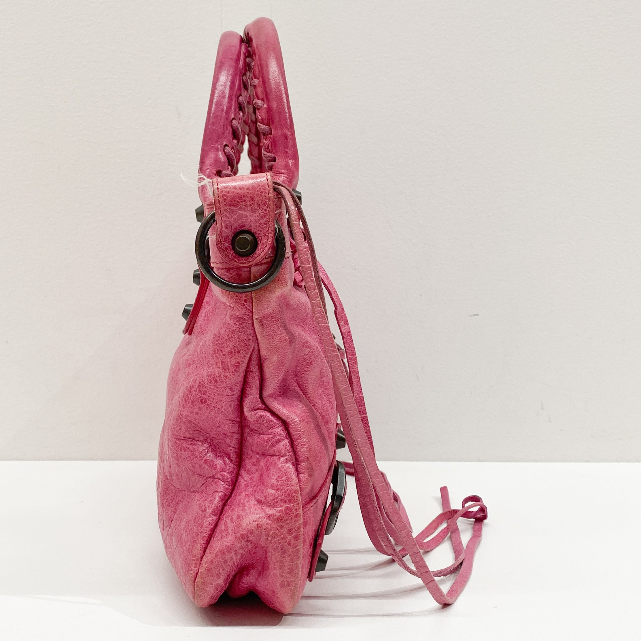 The First Pink Leather Hand Bag