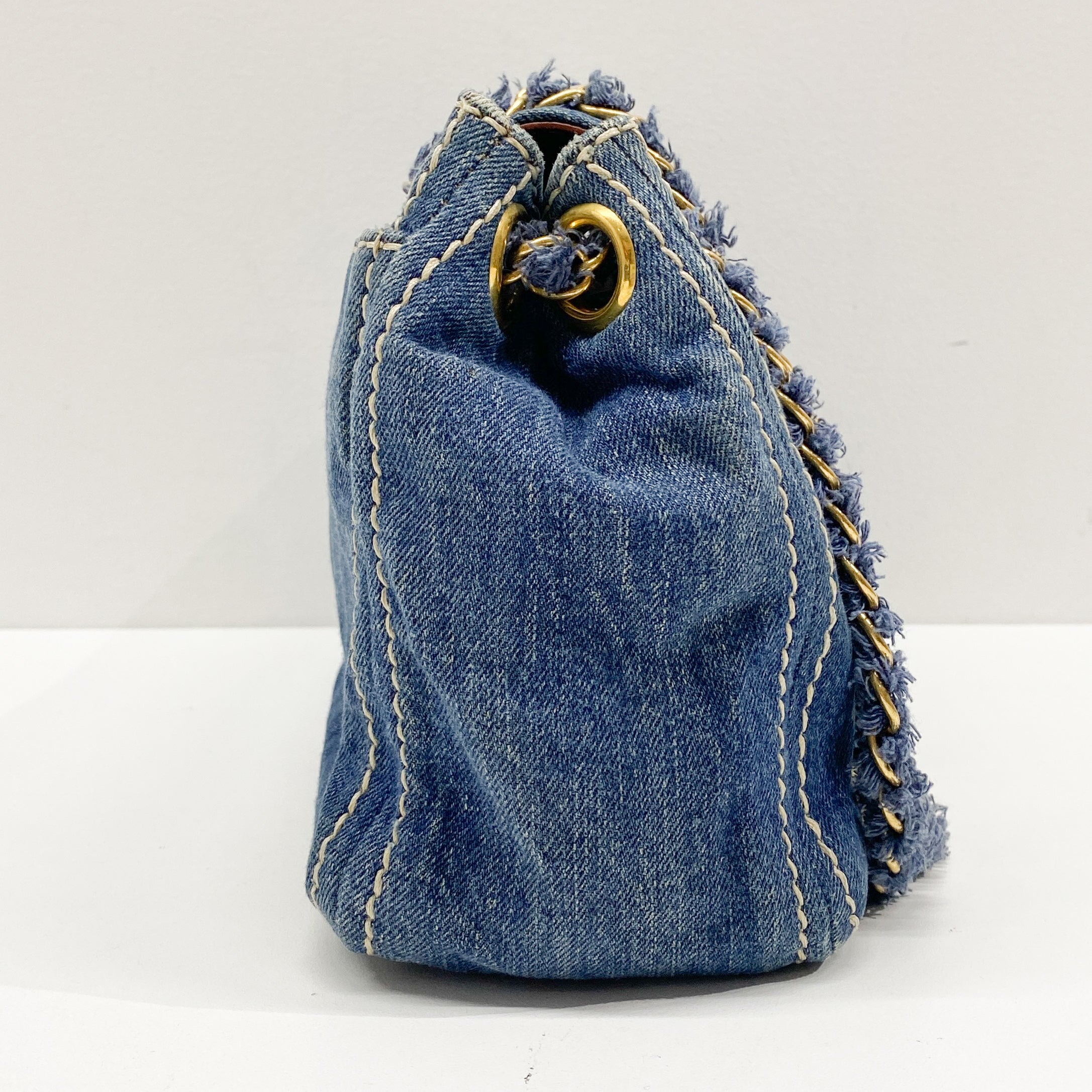 Vintage Blue Denim Shoulder Bag