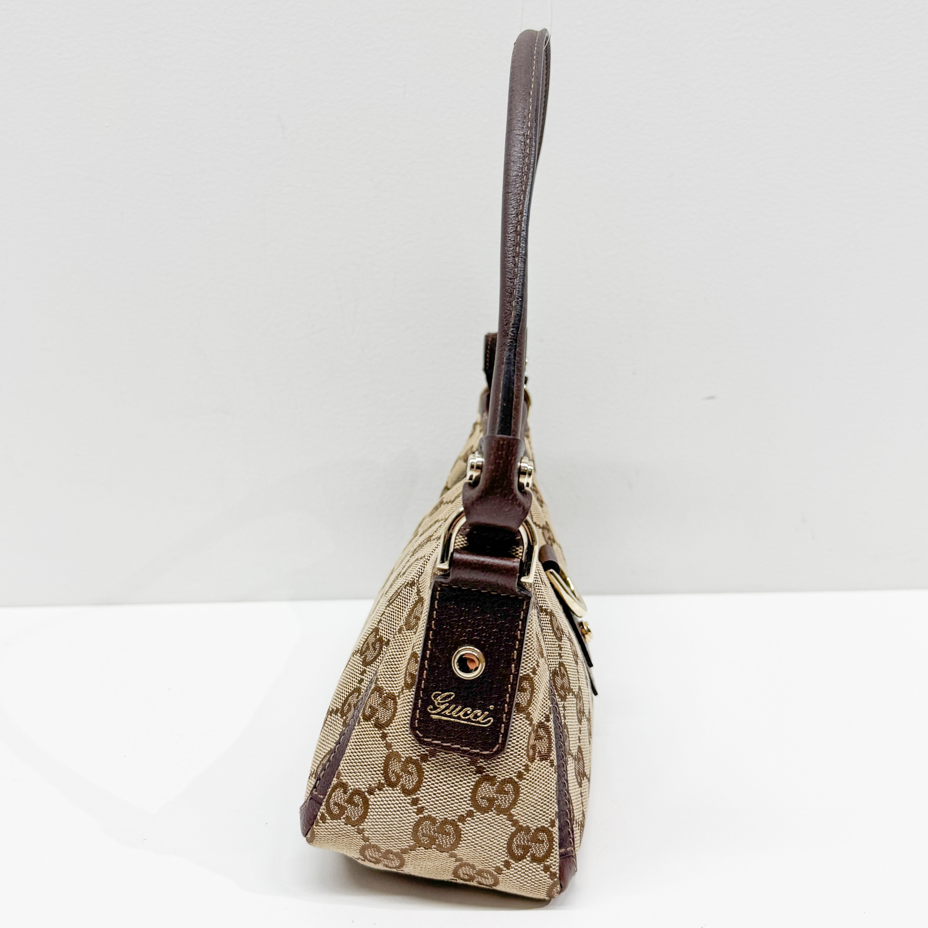 Abbey D-Ring Brown Canvas Shoulder Bag