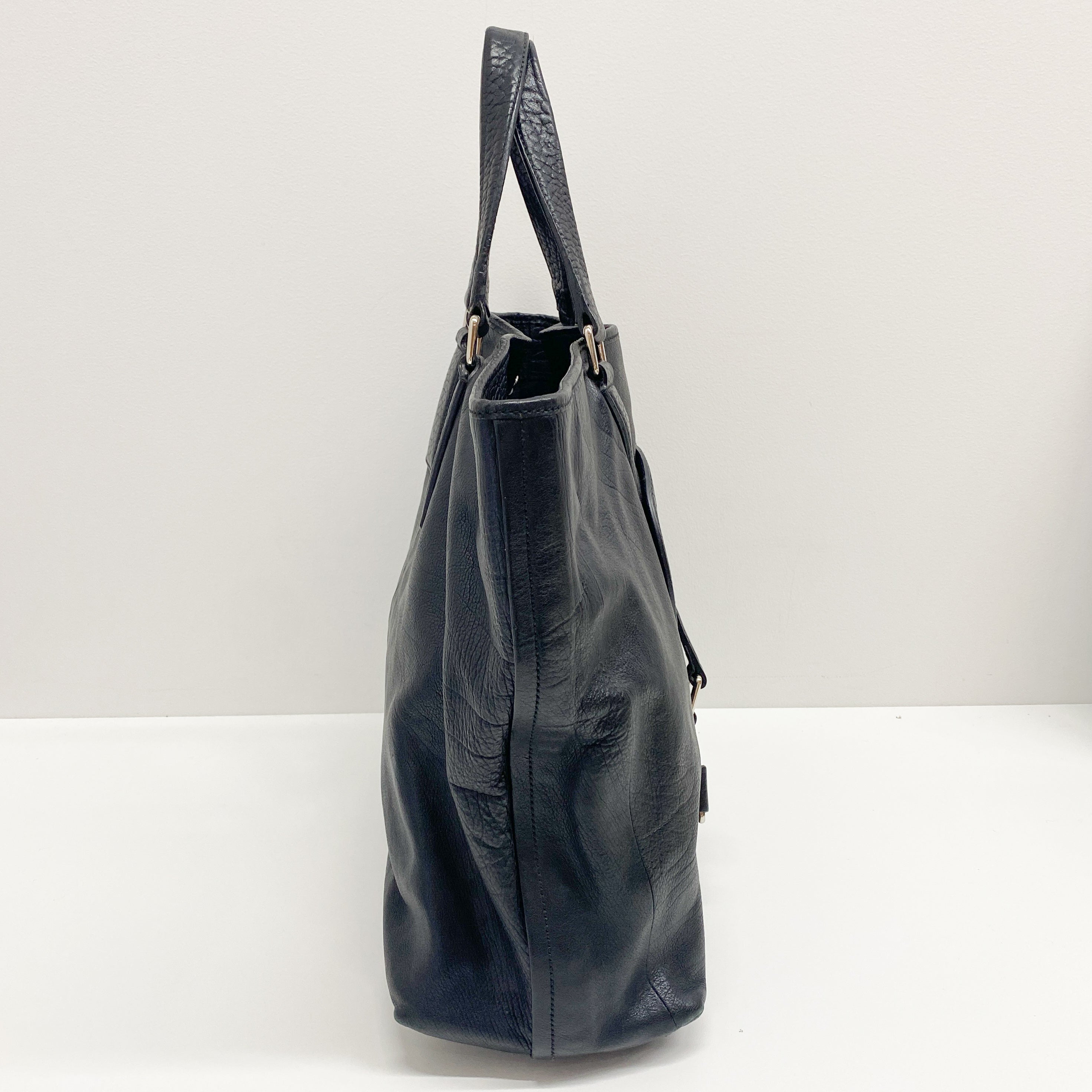 Black Leather Tote Bag