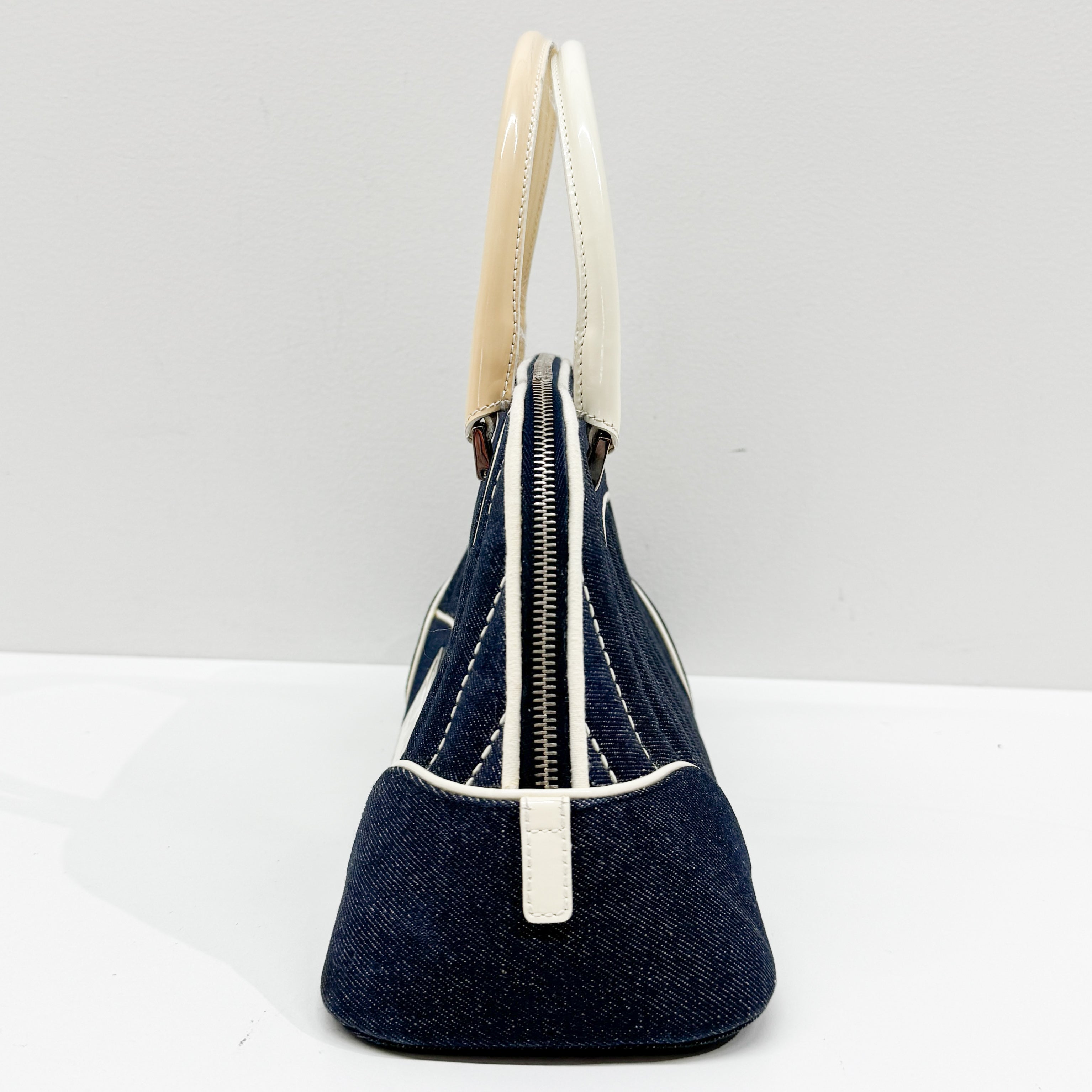 CHRISTIAN DIOR DENIM MONTAIGNE CADILLAC 1947 HANDLE BAG