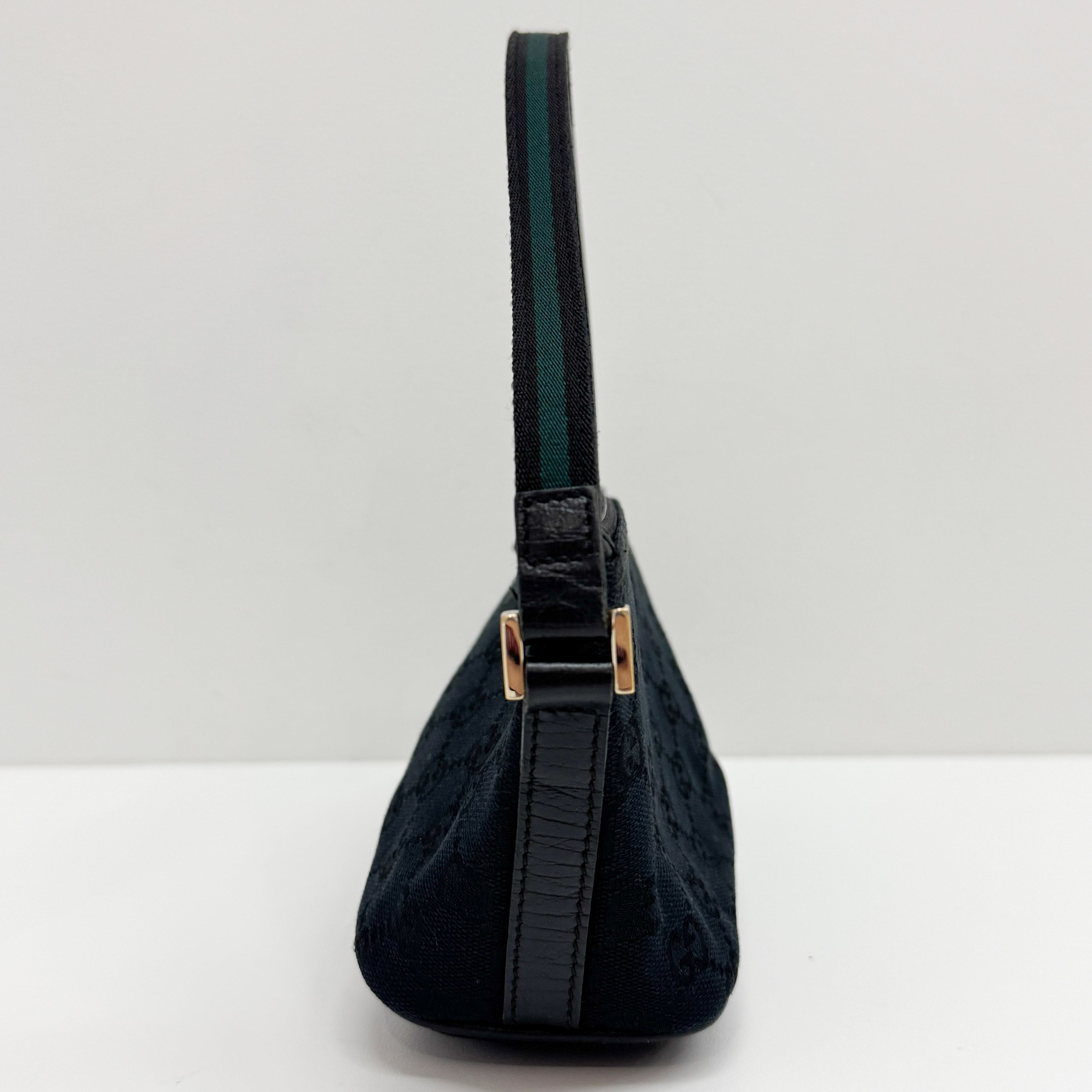 GG Black Canvas Boat Shoulder Bag