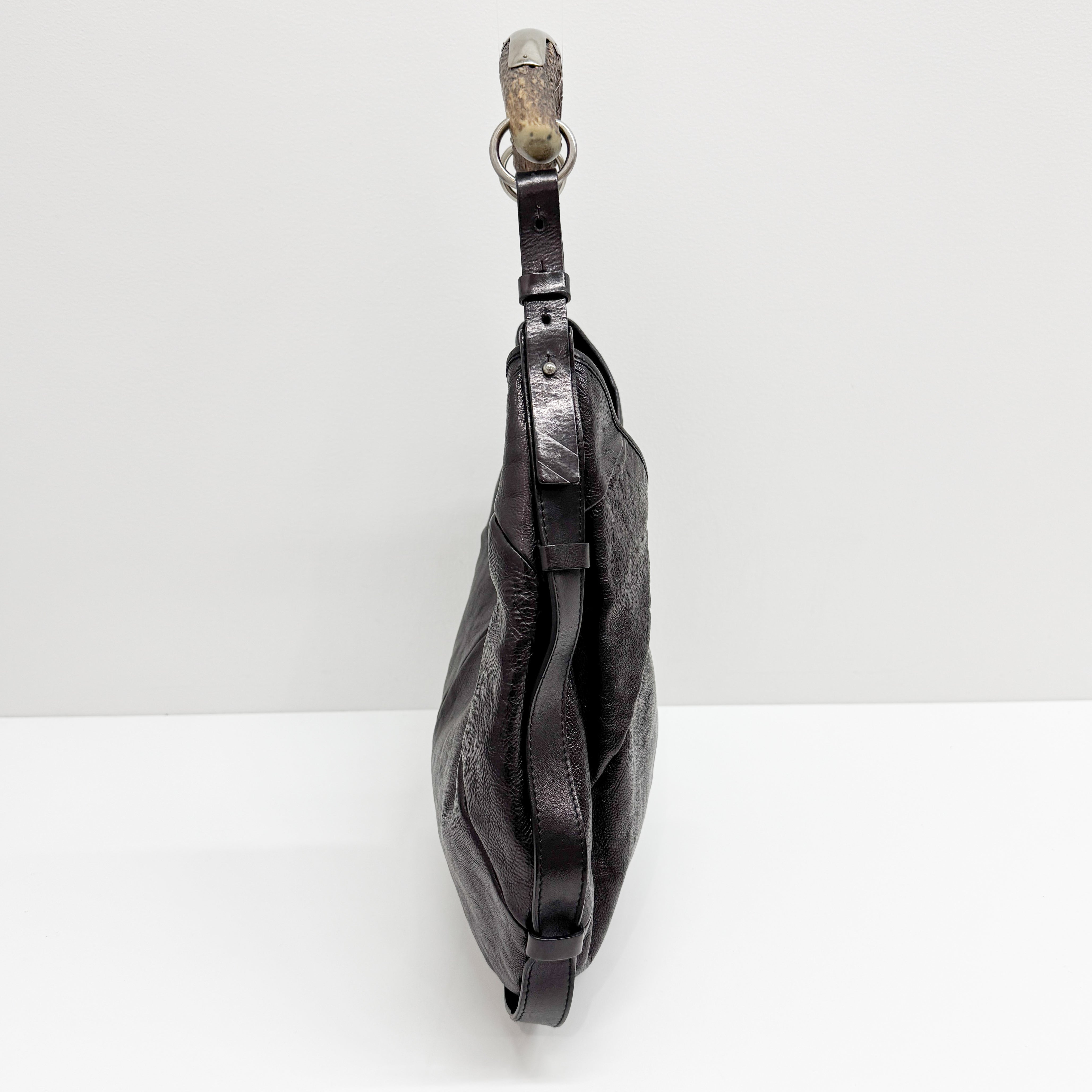 Mombasa Black Leather Shoulder Bag