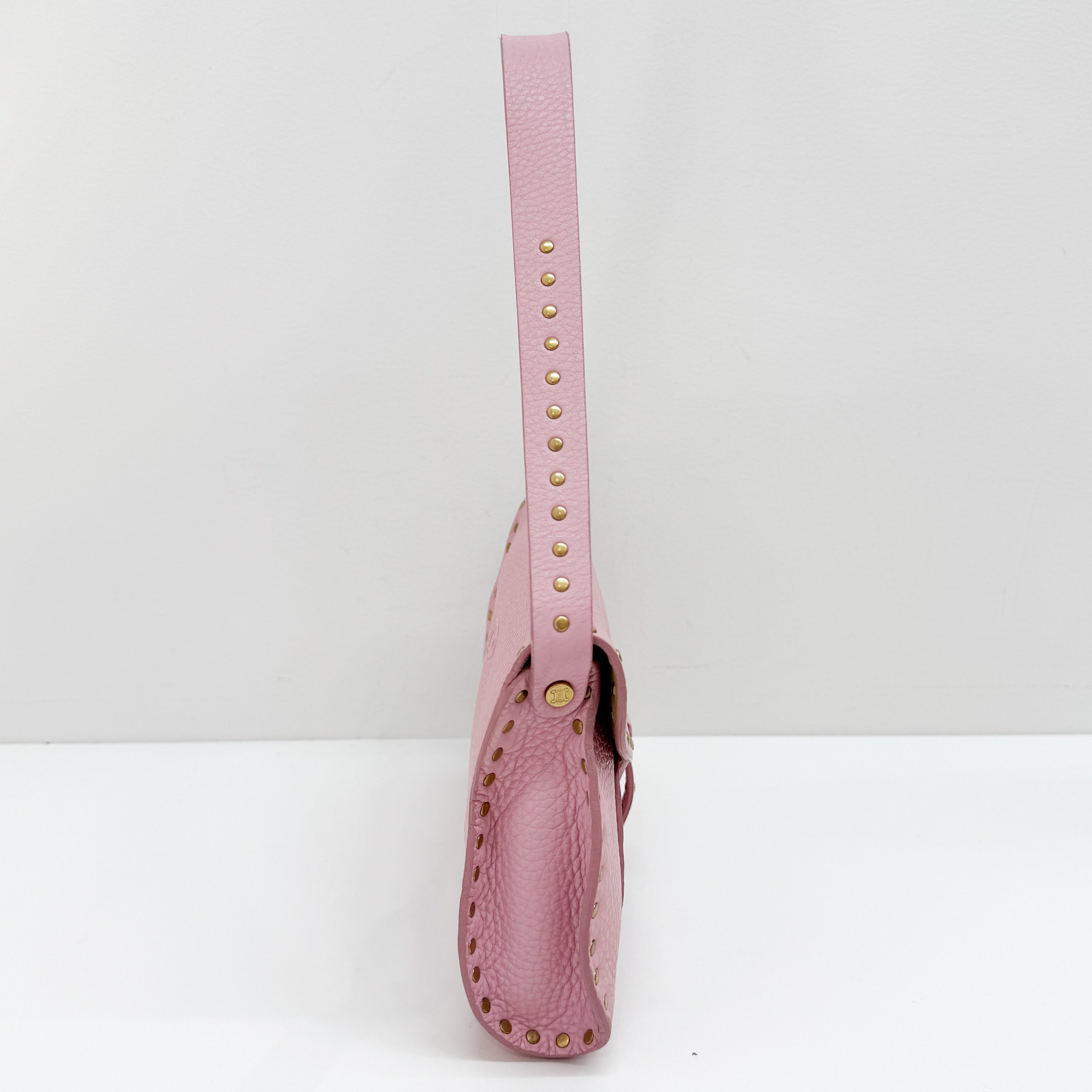 Pink Leather Shoulder Bag