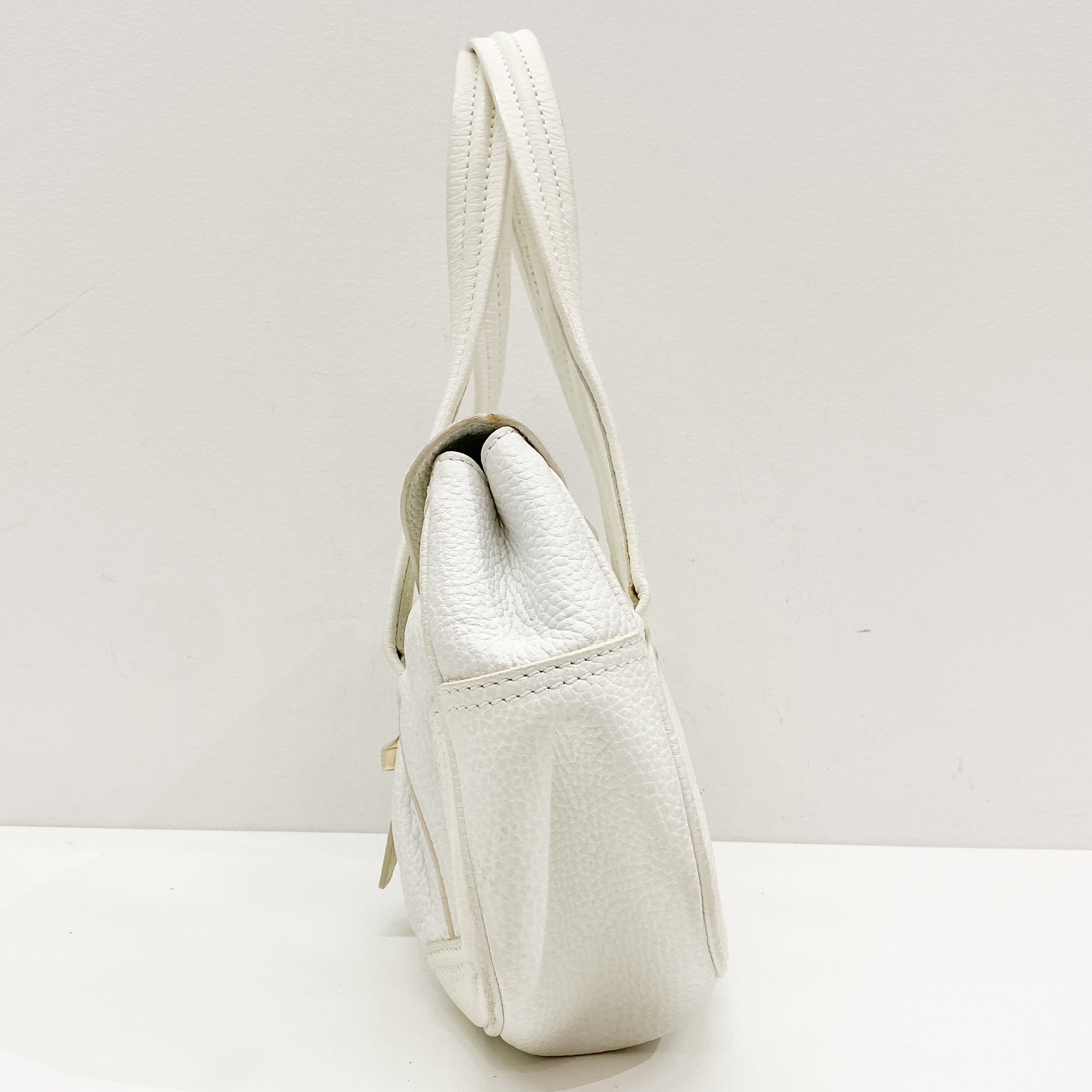 White Leather Shoulder Bag