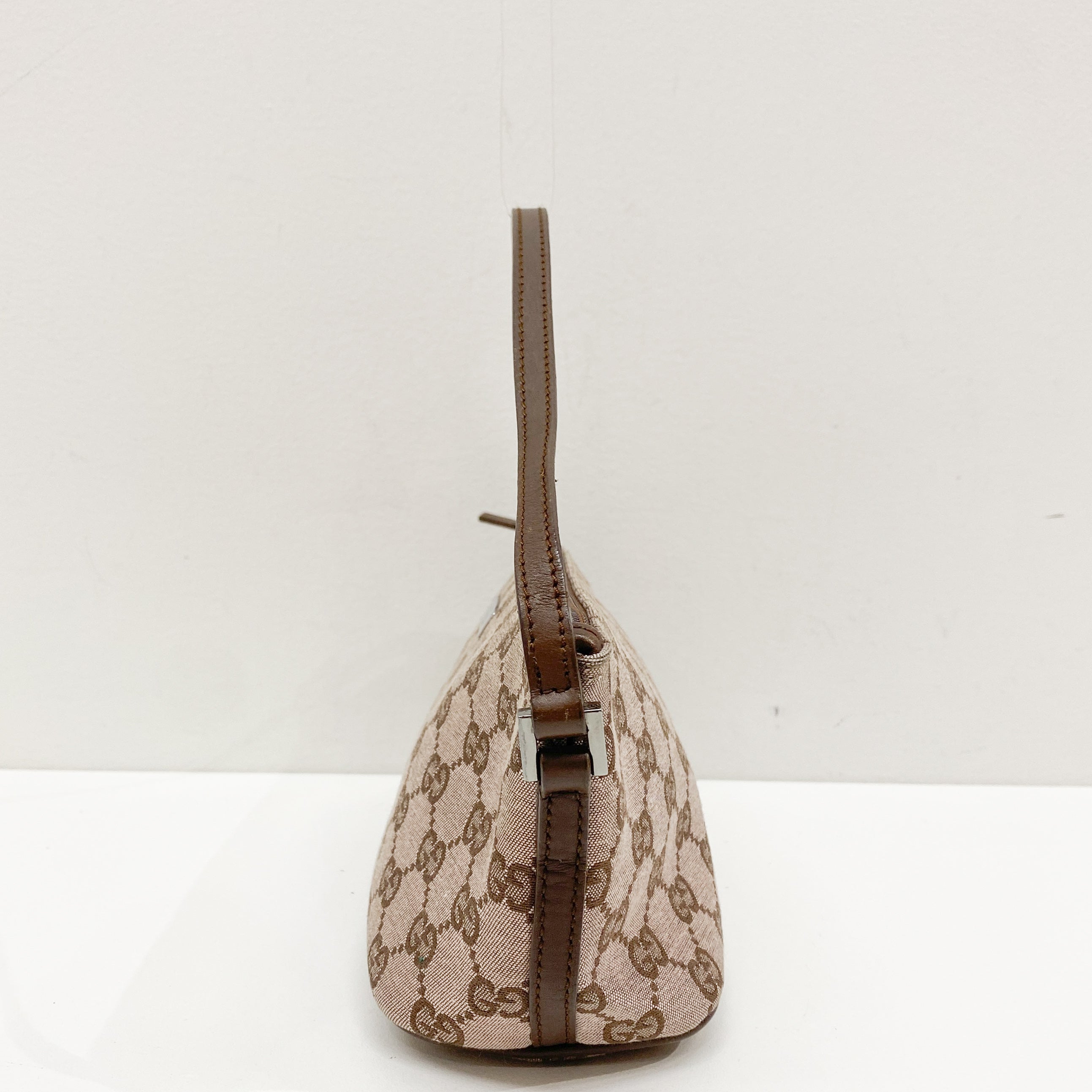 GG Canvas Brown Boat Shoulder Bag
