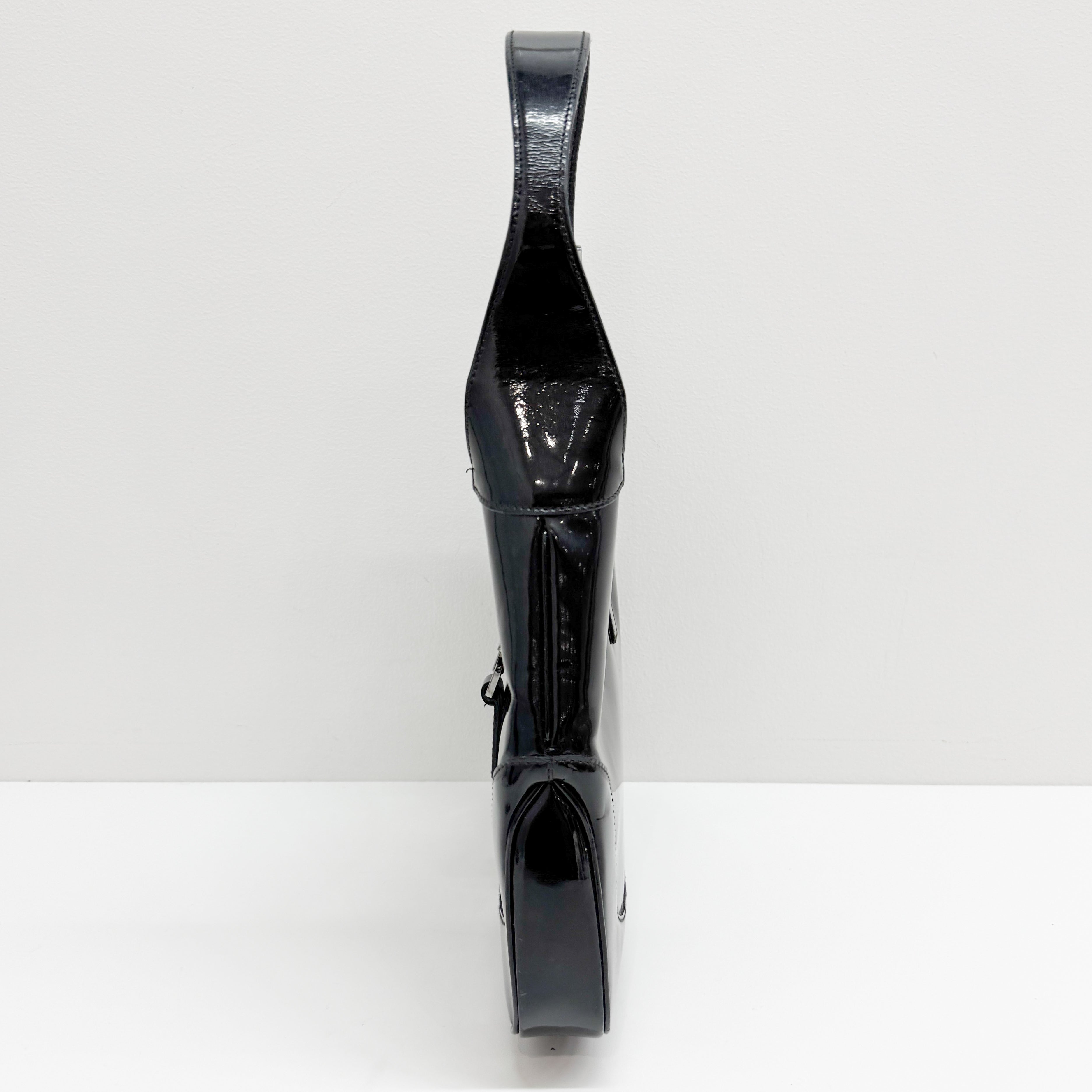 Jackie Black Patent Leather Shoulder Bag