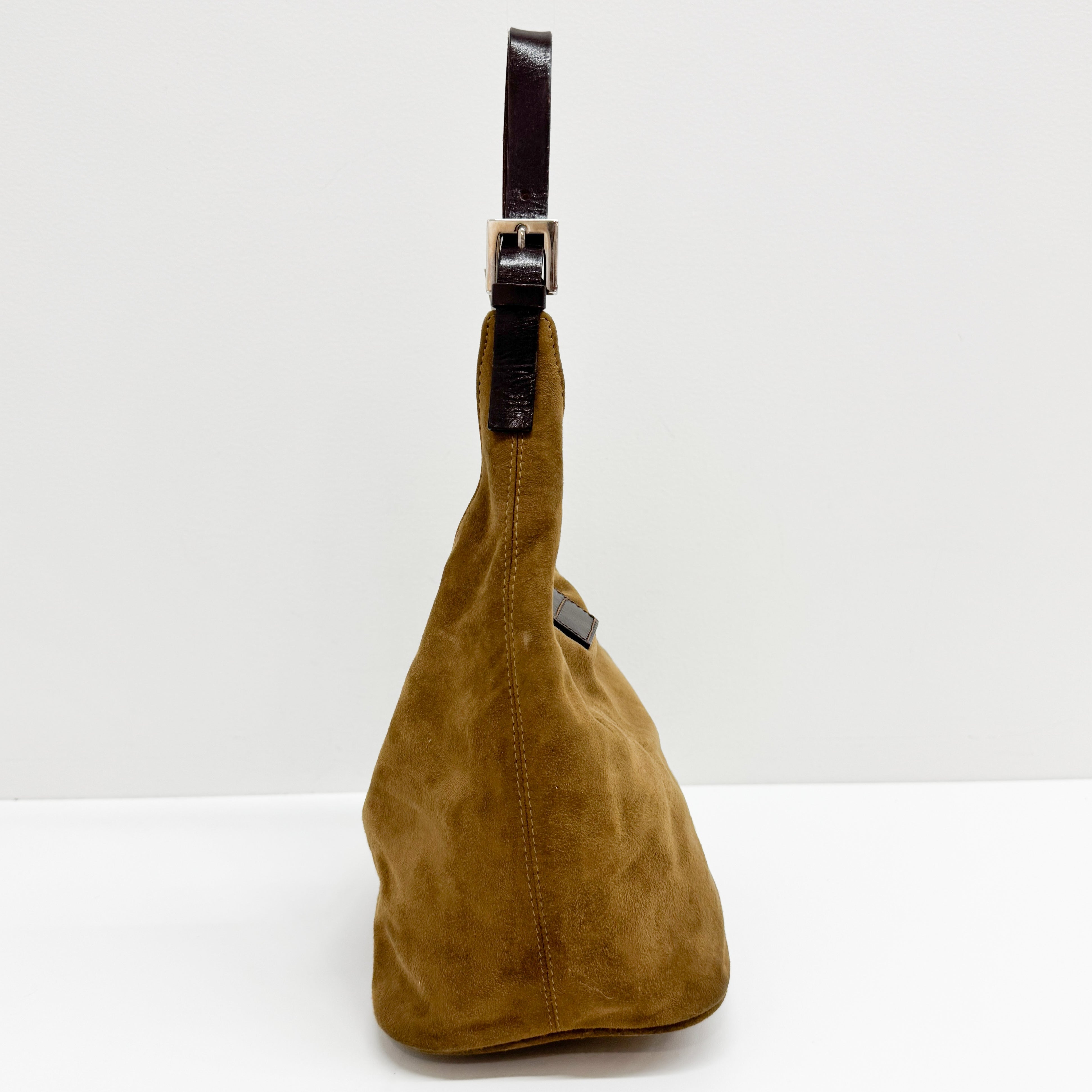 Vintage Brown Suede Shoulder Bag