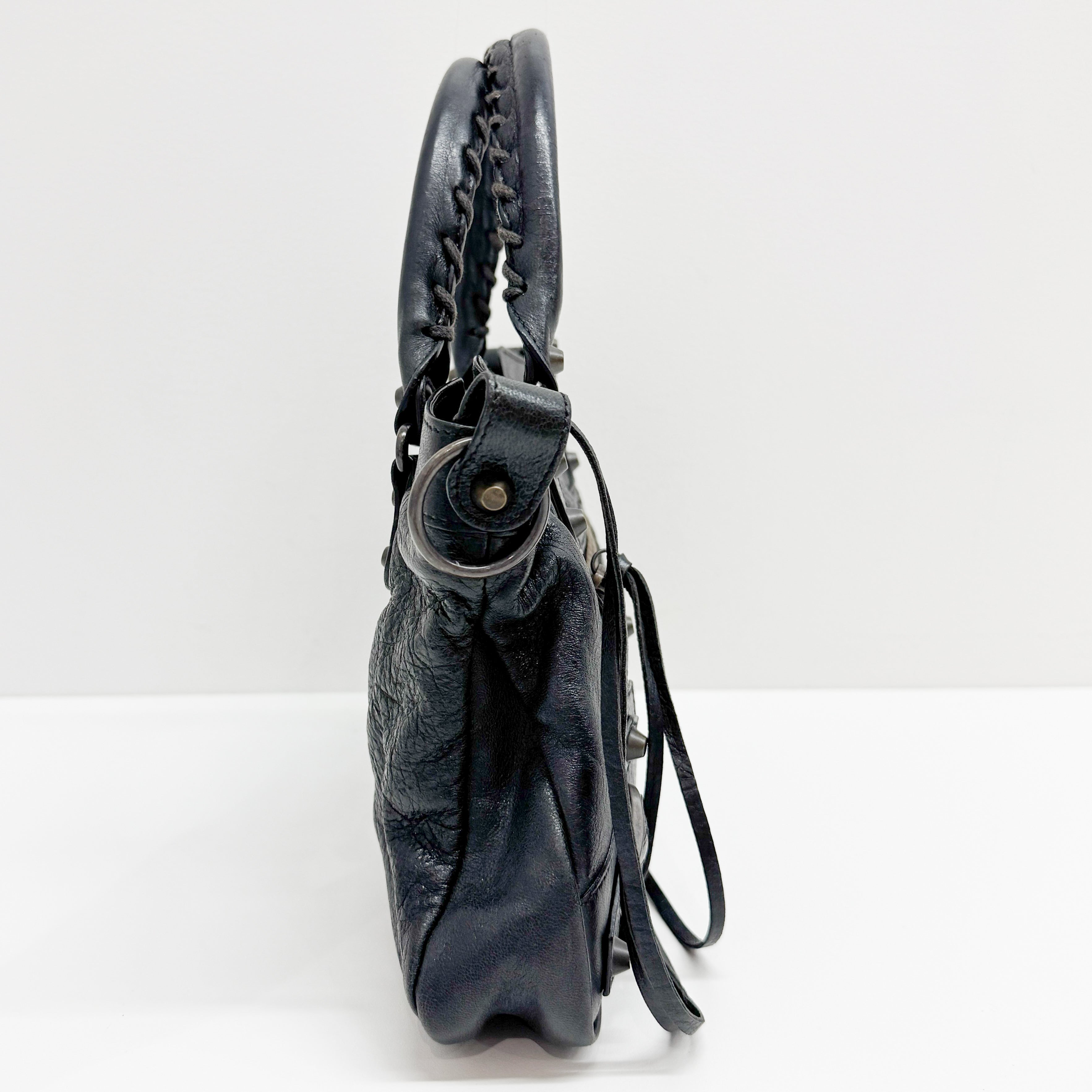 The First Black Calfskin Leather Two Way Bag