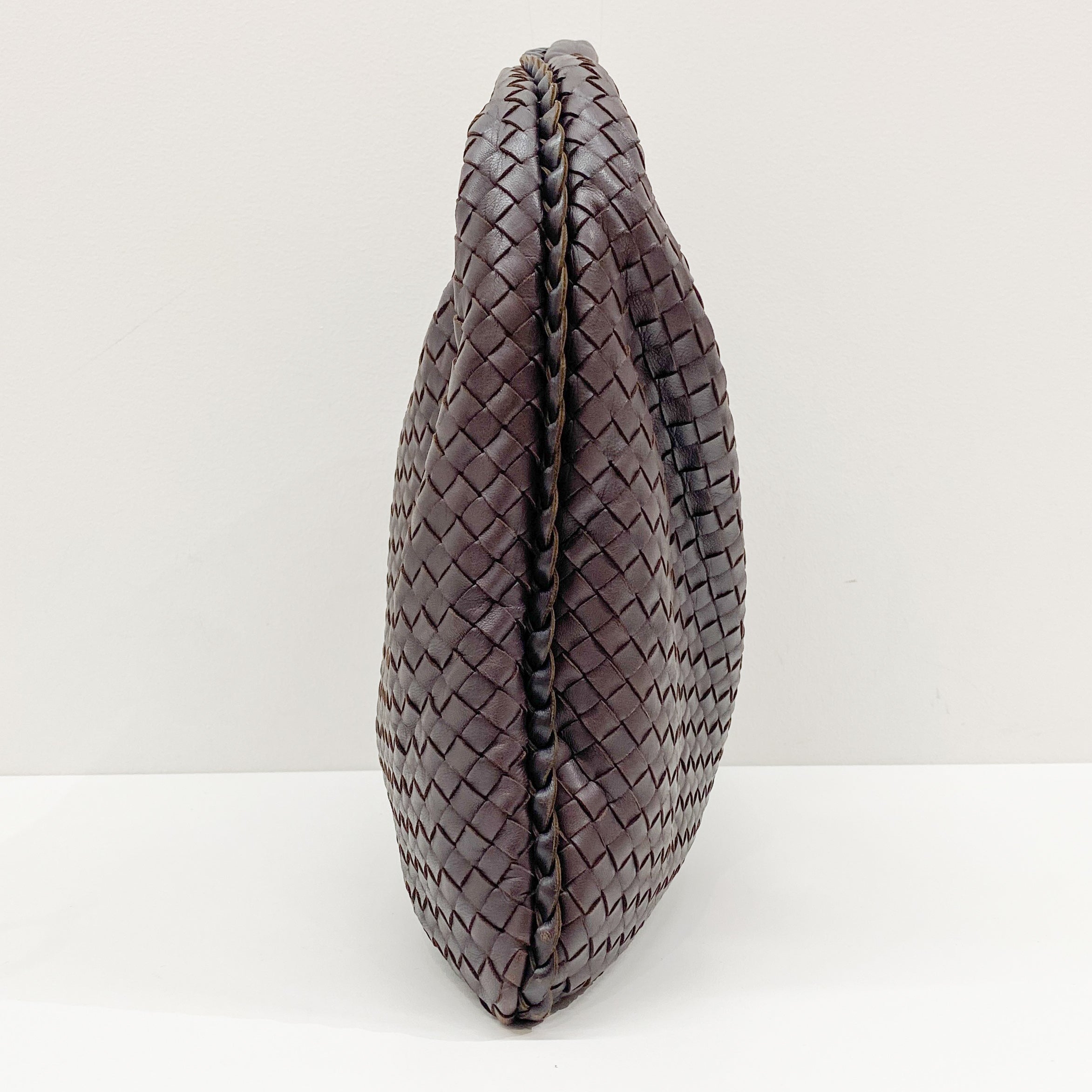 Intrecciato Brown Leather Hobo Bag