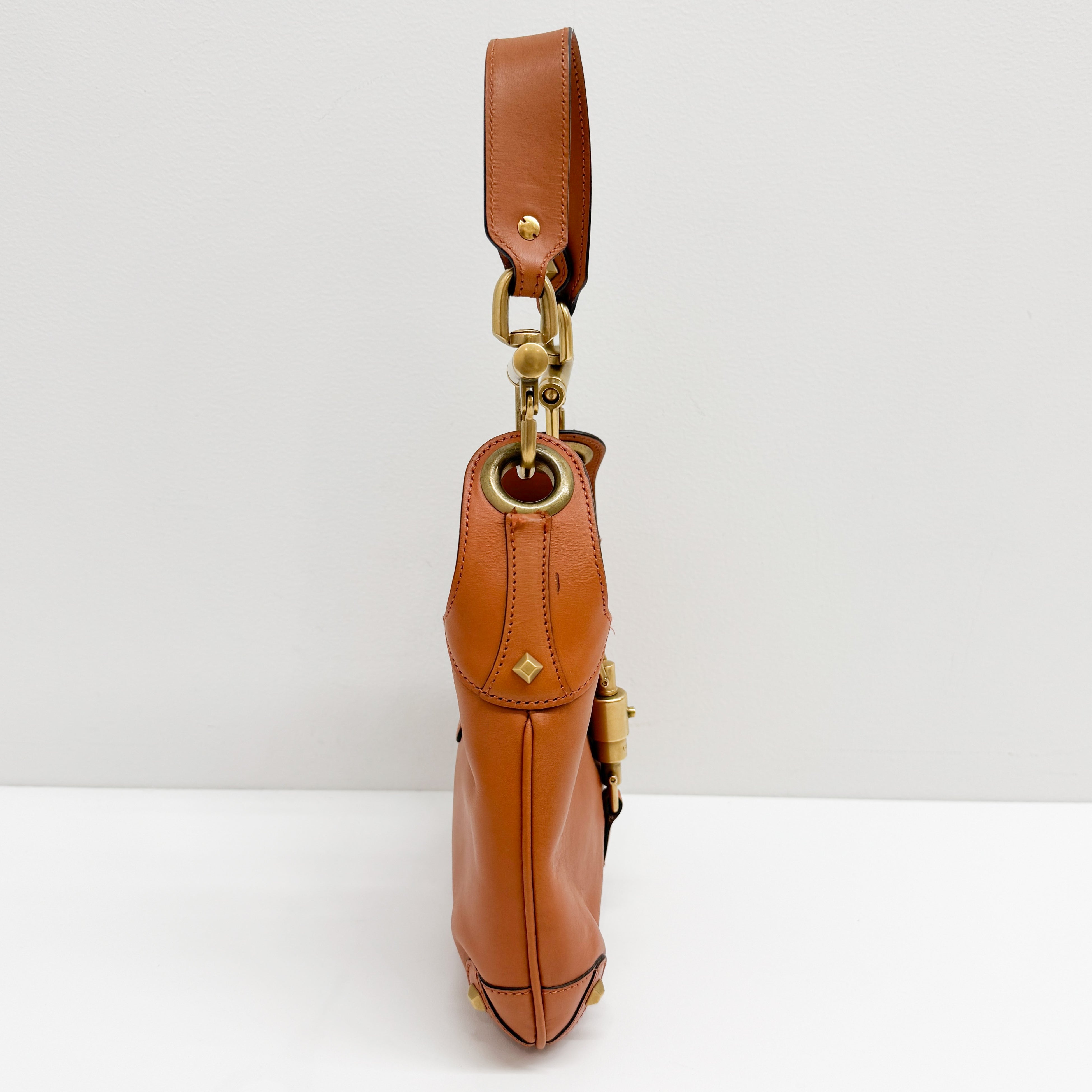 Mini Jackie Orange Leather Shoulder Bag