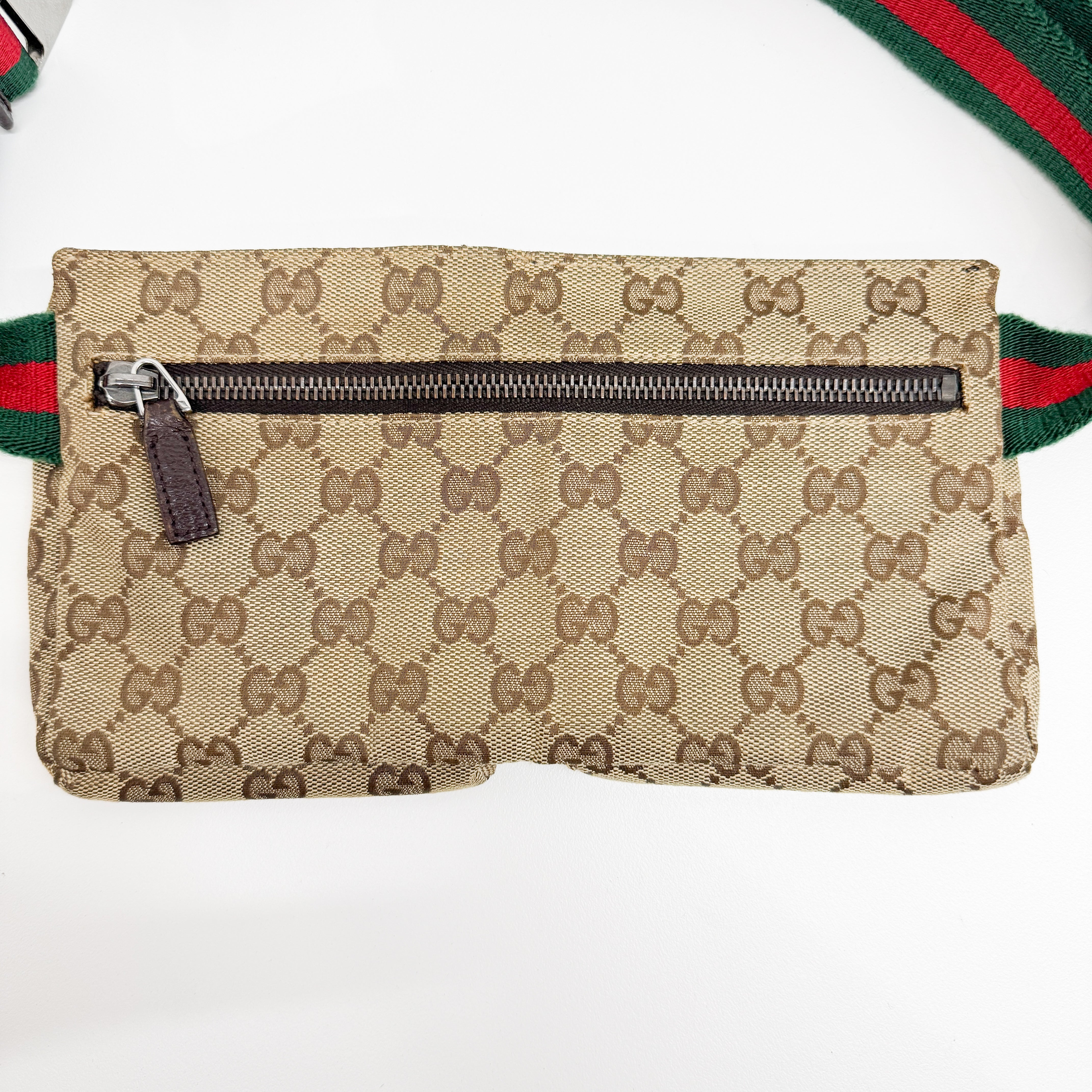 GG Brown Canvas Waist Bag