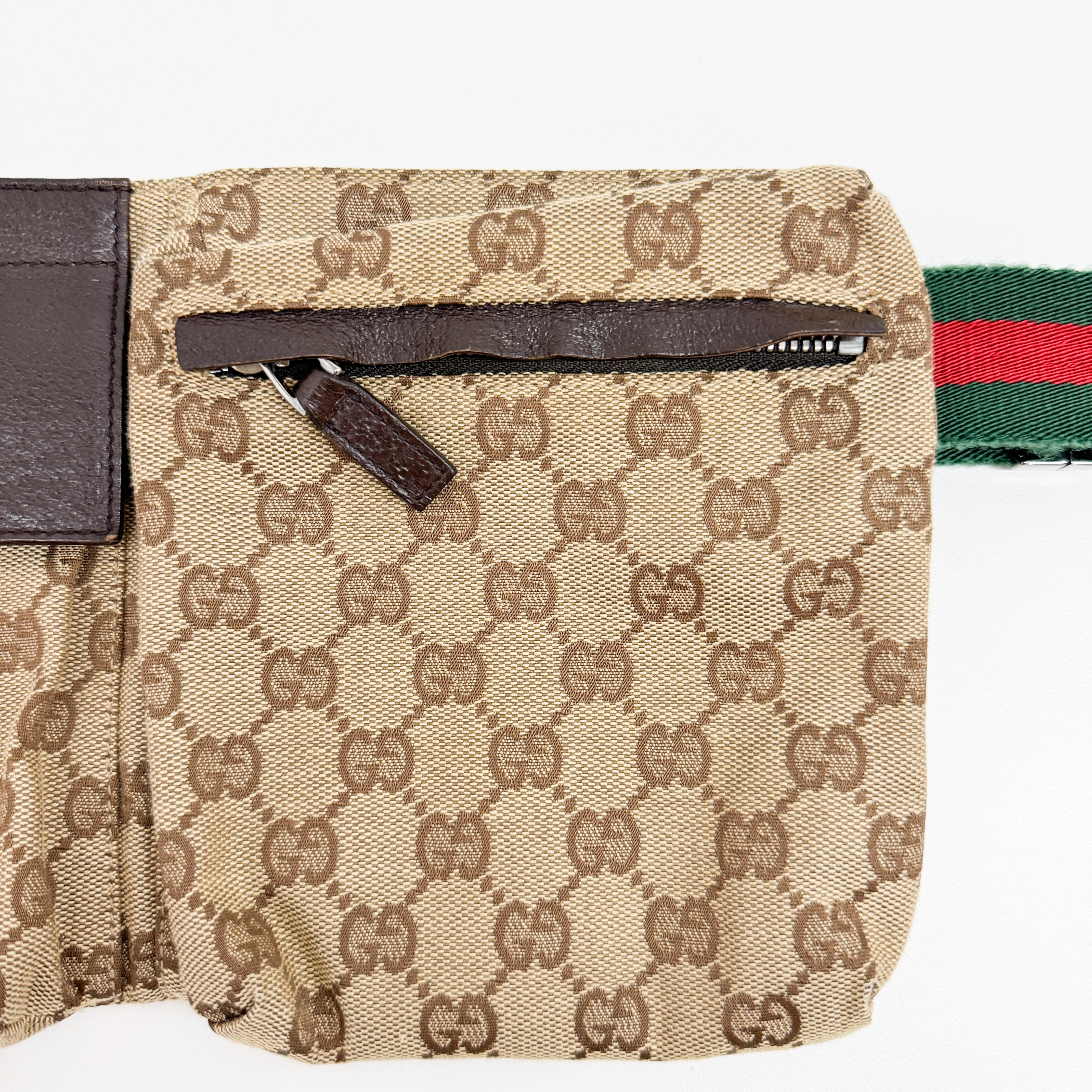 Brown GG Canvas Adjustable Fanny Pack