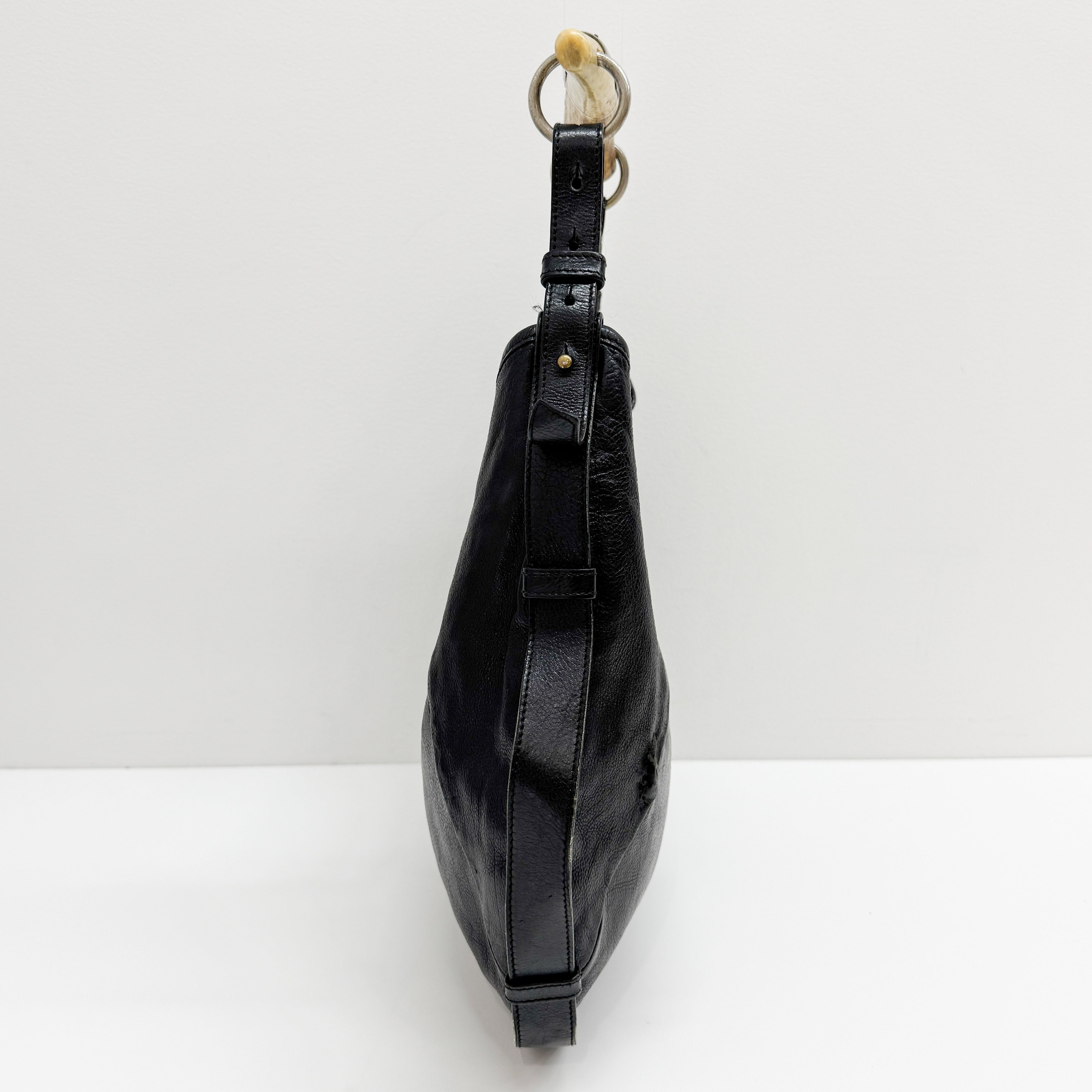 Mombasa Black Leather Shoulder Bag