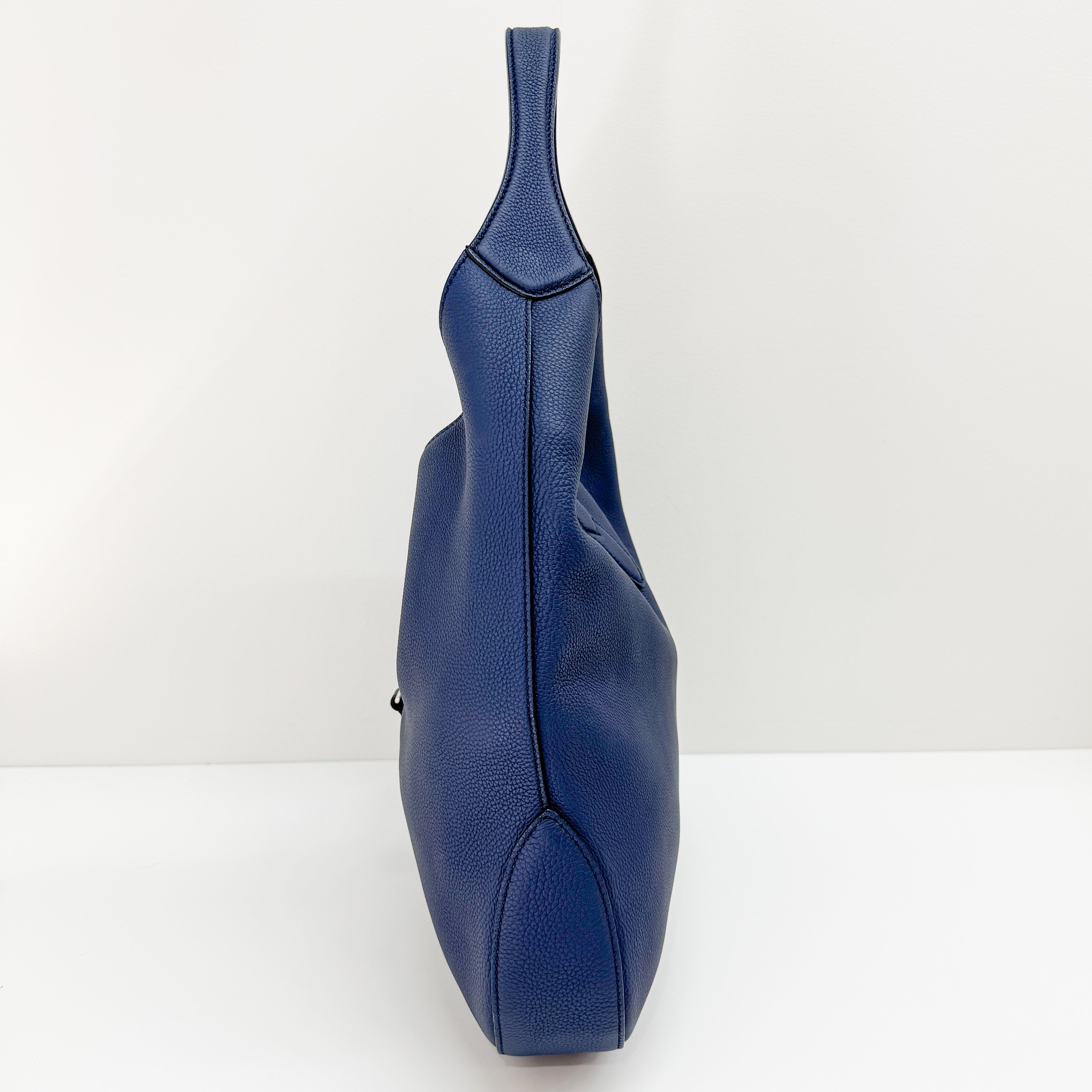 Jackie Blue Leather Shoulder Bag