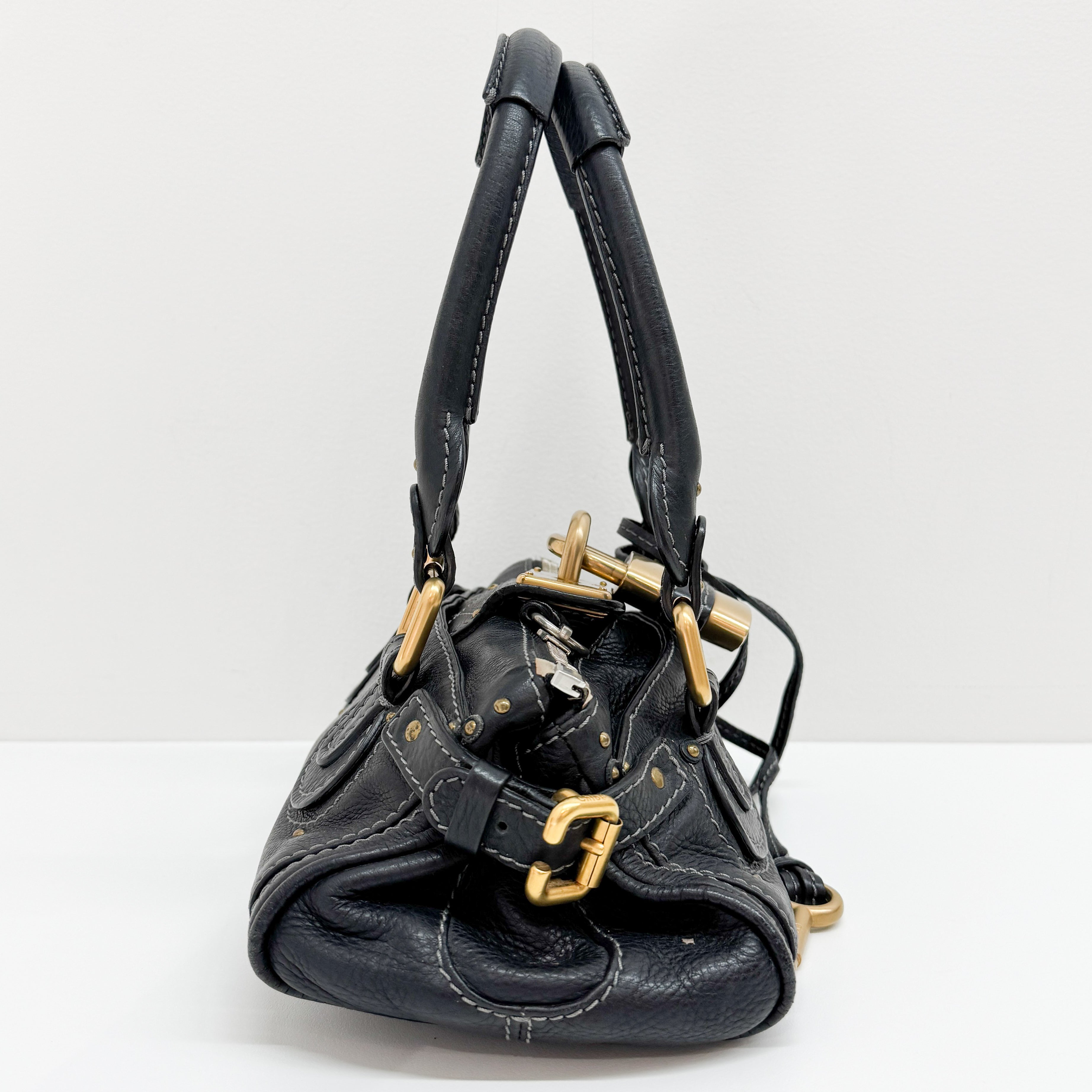 Mini Paddington Black Leather Shoulder Bag