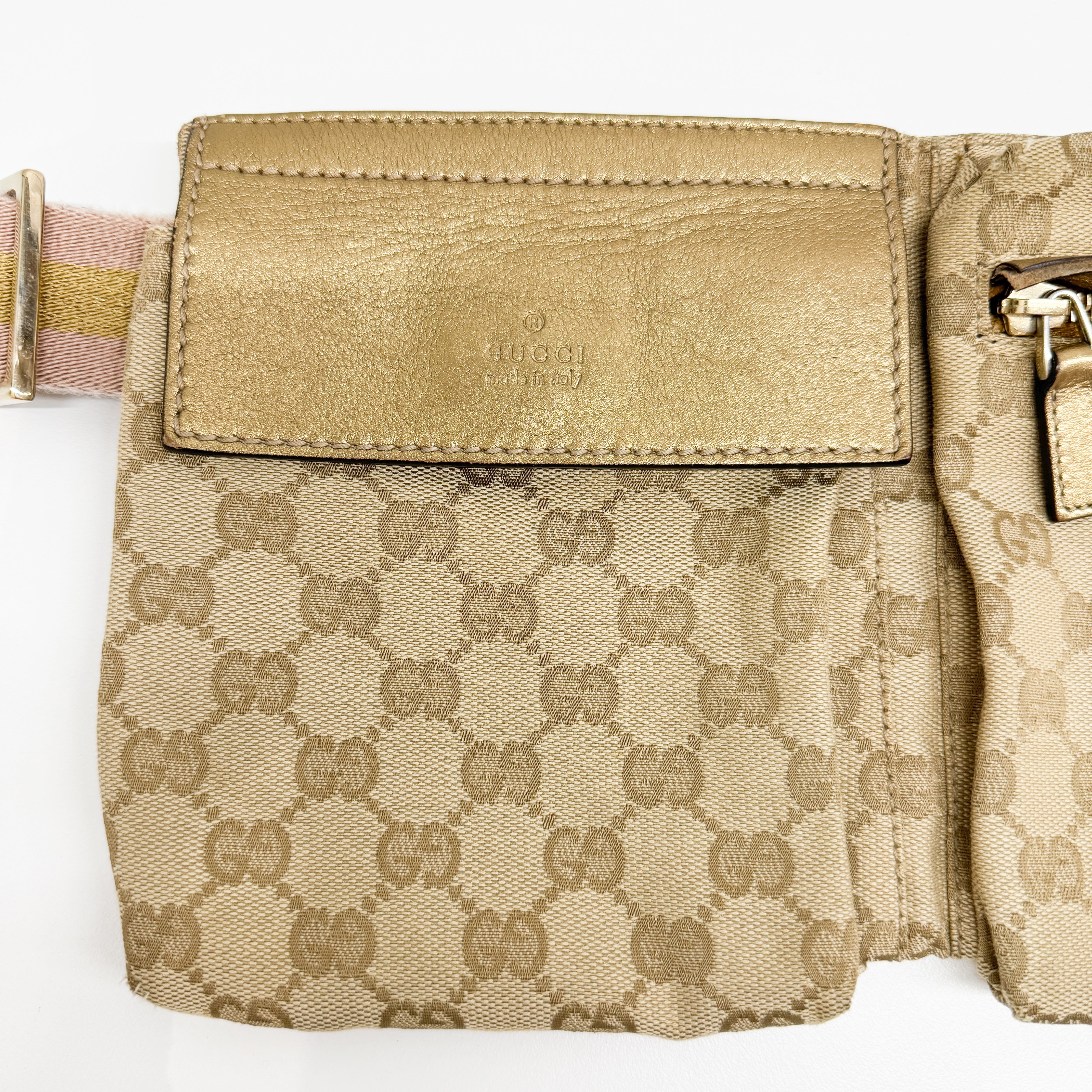 Brown GG Canvas Adjustable Fanny Pack