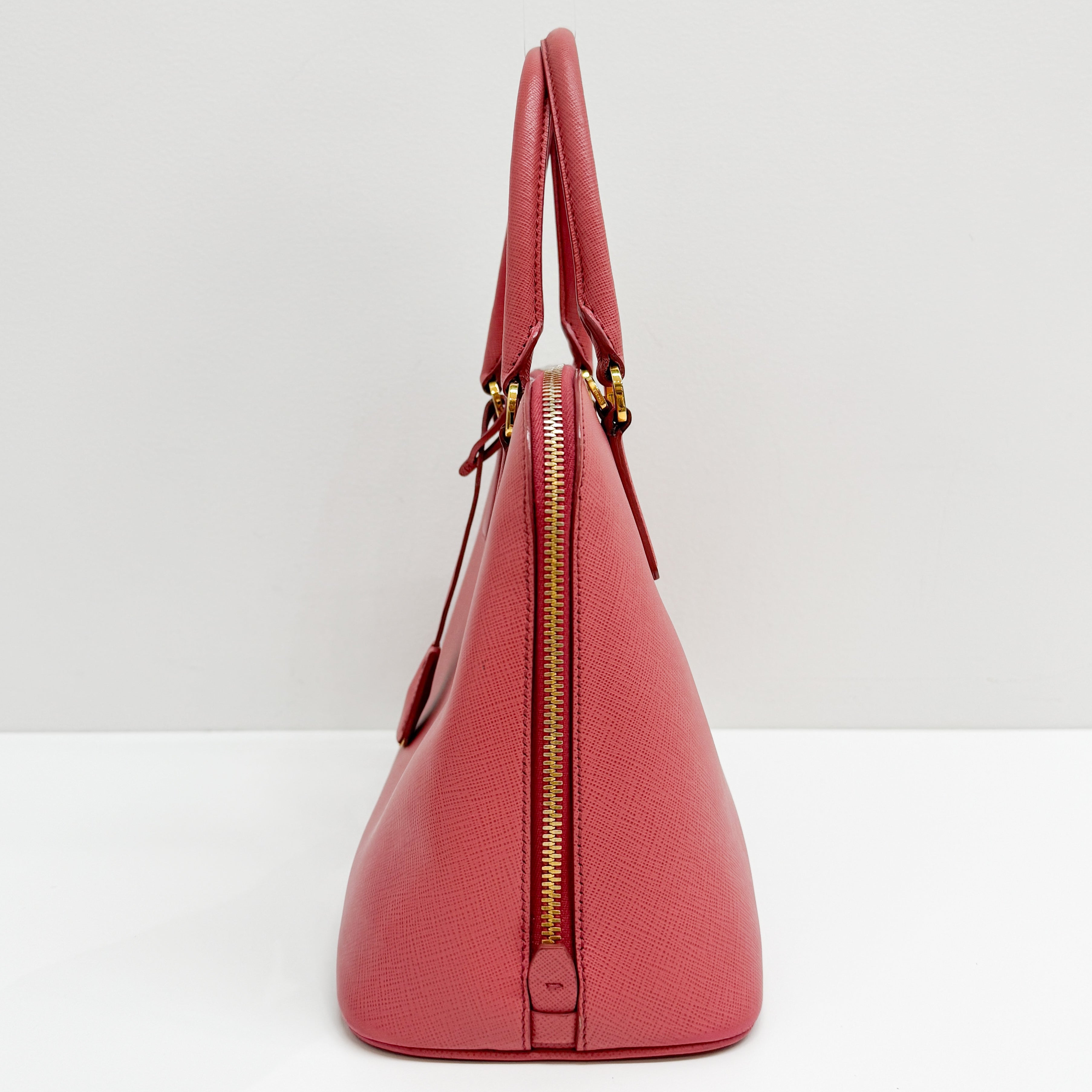 Saffiano Lux Pink Leather Two Way Bag