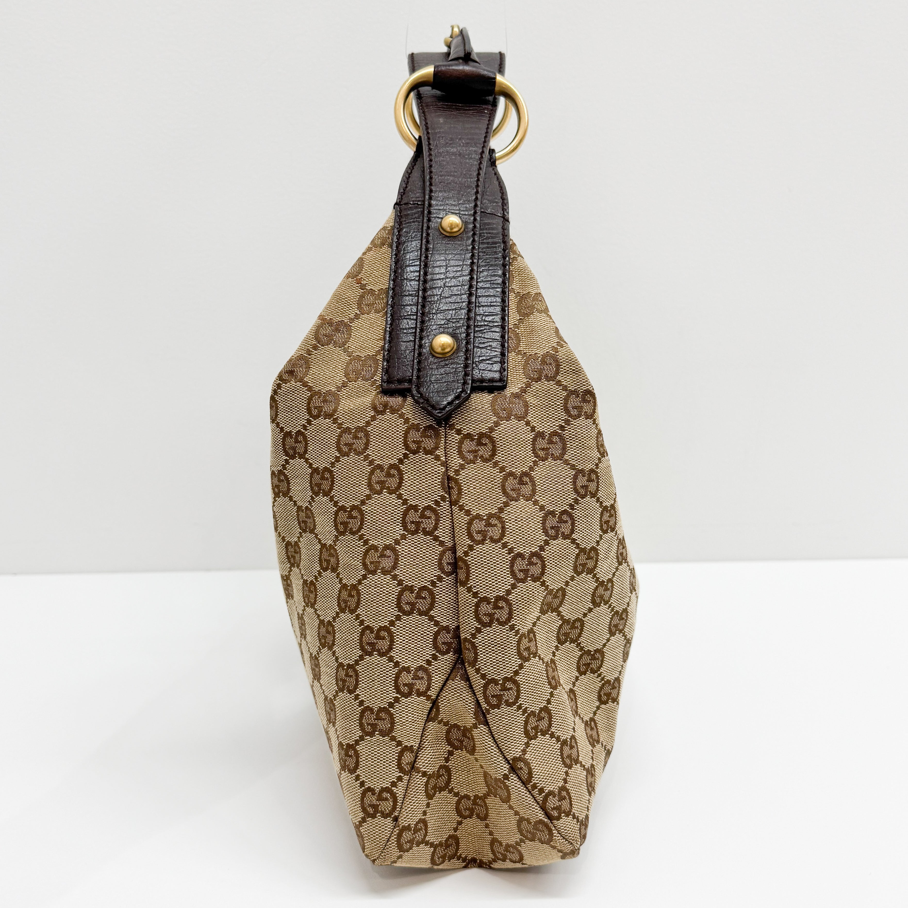 Horsebit Brown GG Canvas Hobo Bag