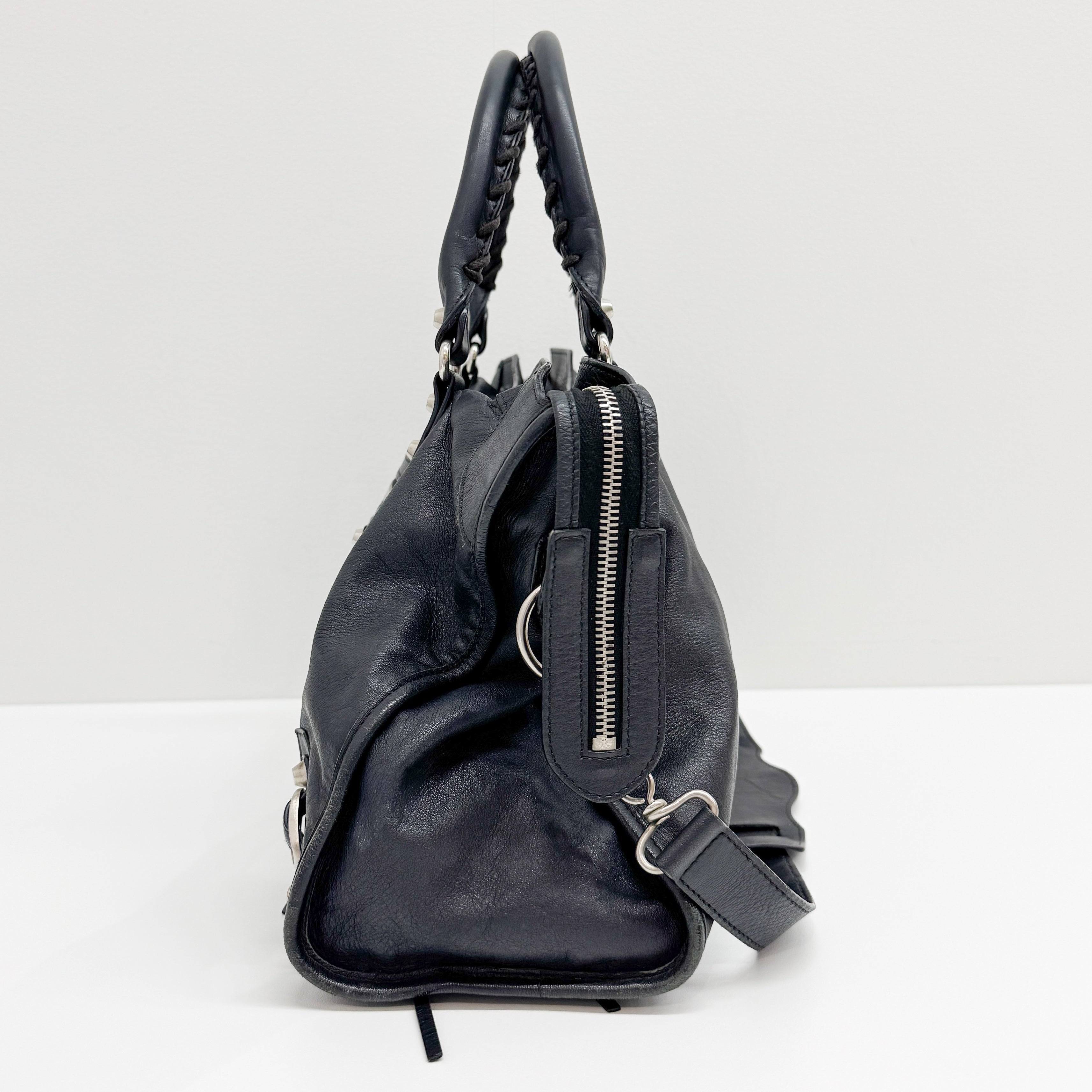 The City Black Leather Bag