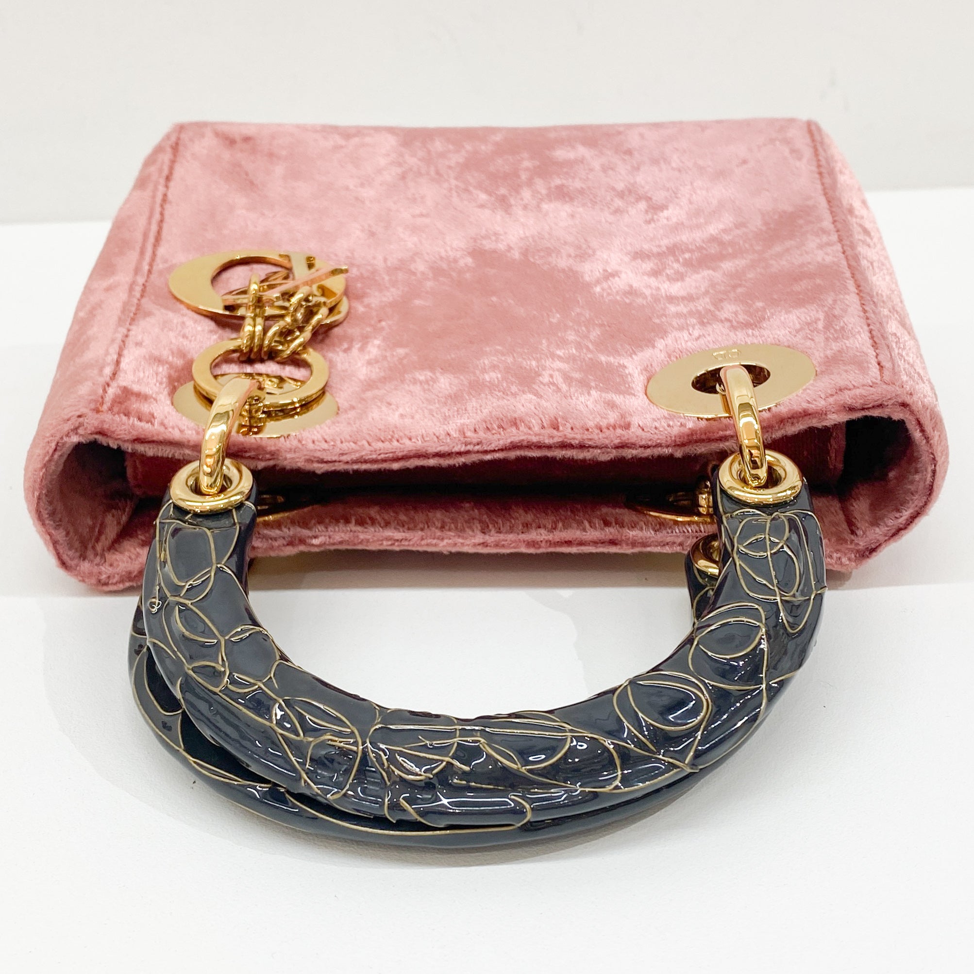 Vintage Pink Velvet Mini Hand Bag