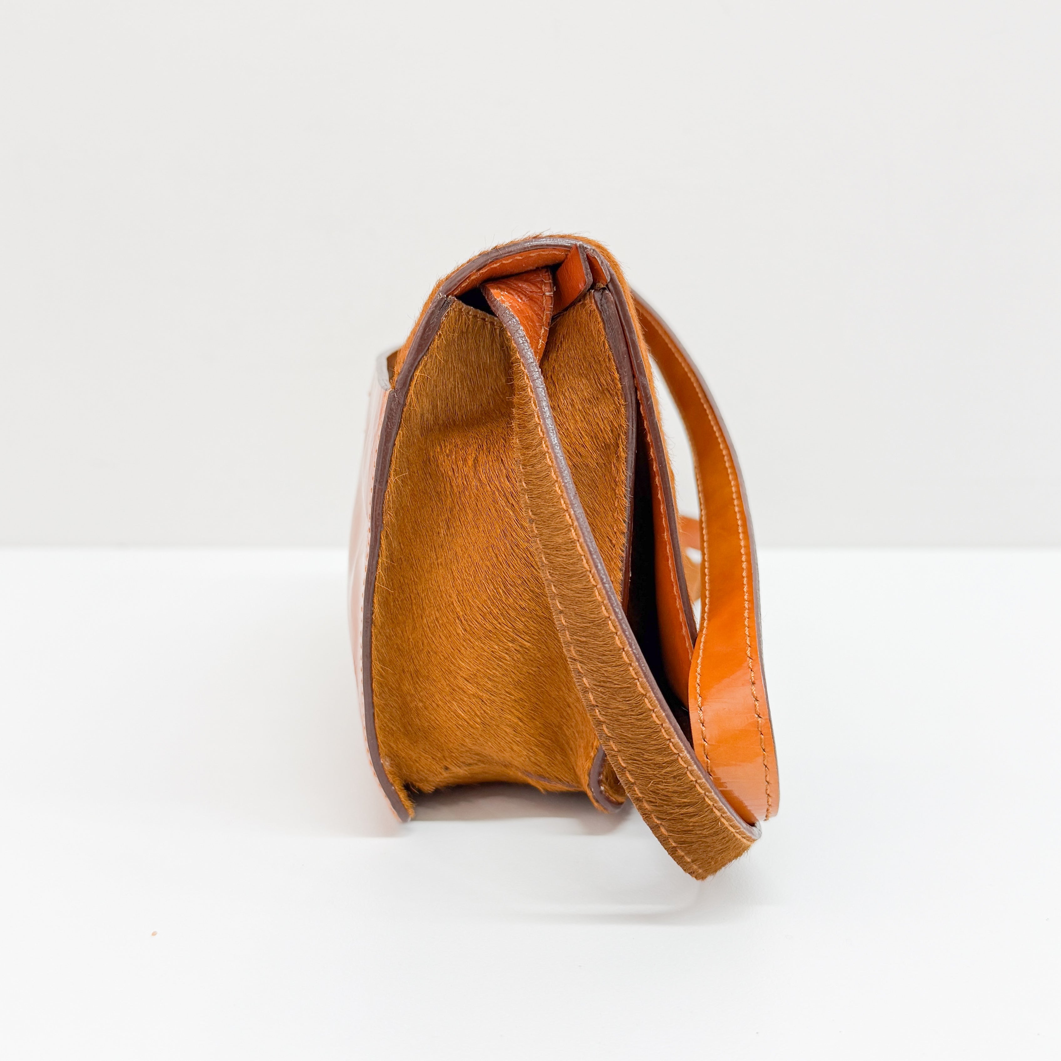 Brown Pony Hair Crossbody Bag