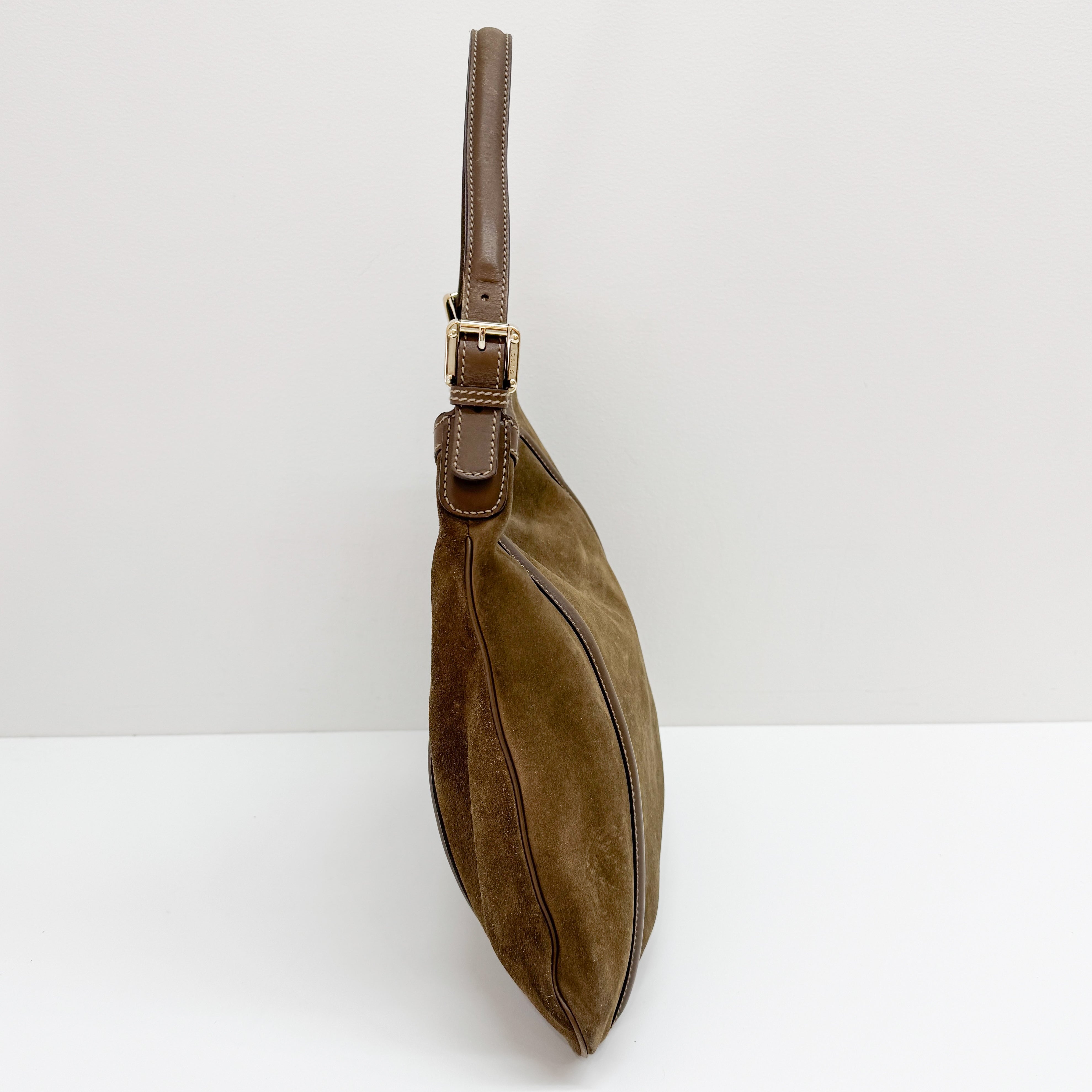 Brown Suede Shoulder Bag