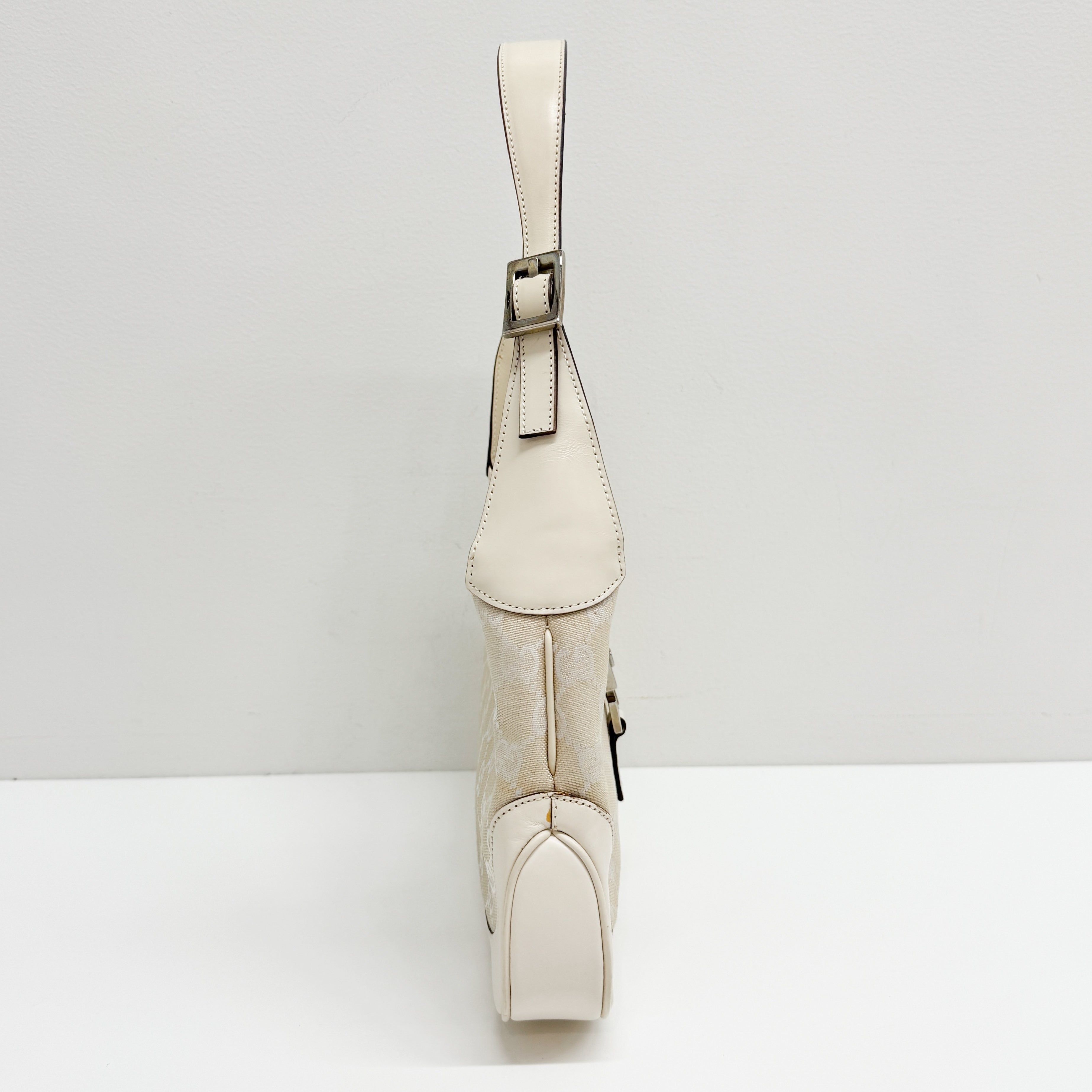 Jackie White GG Canvas Shoulder Bag