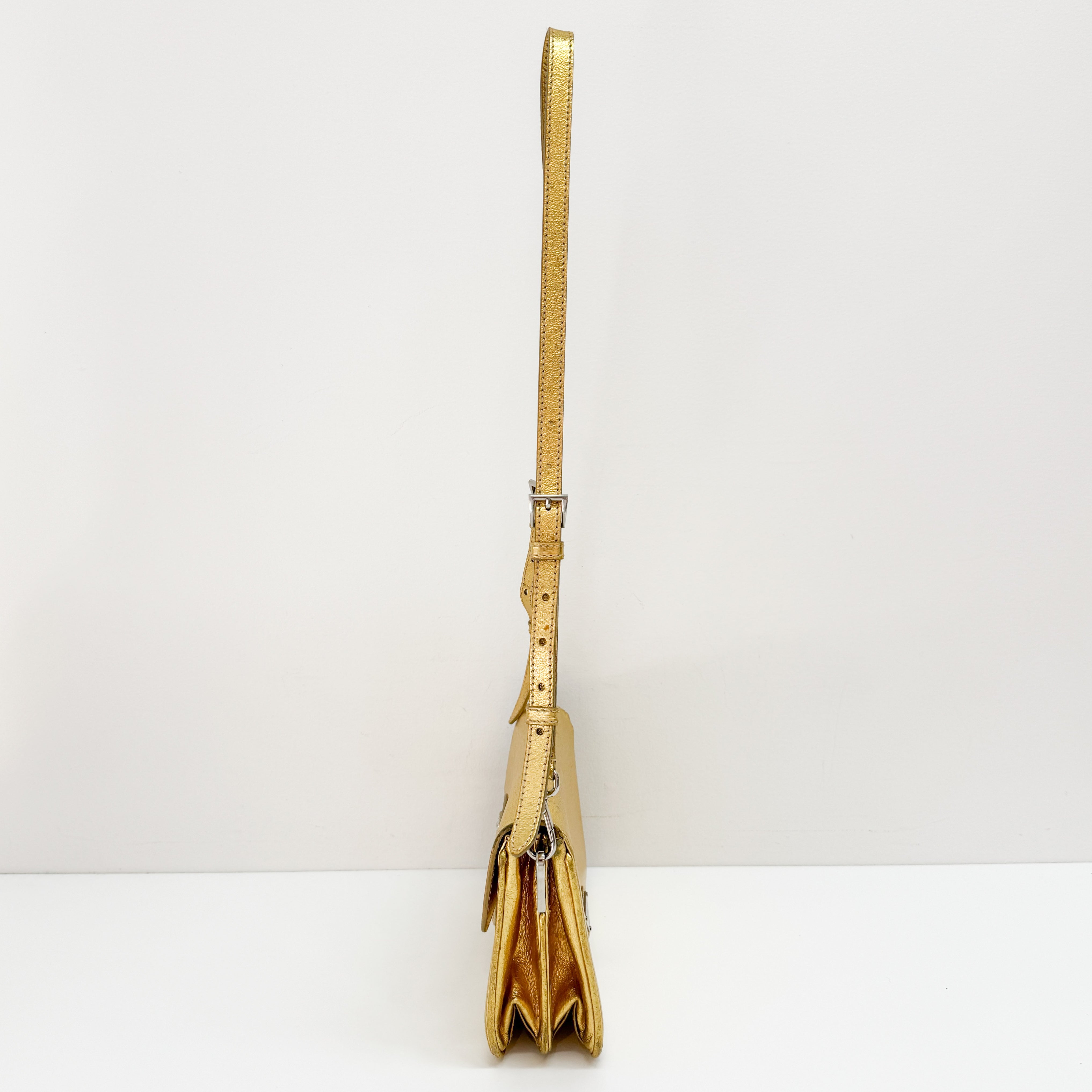 Gold Leather Shoulder Bag