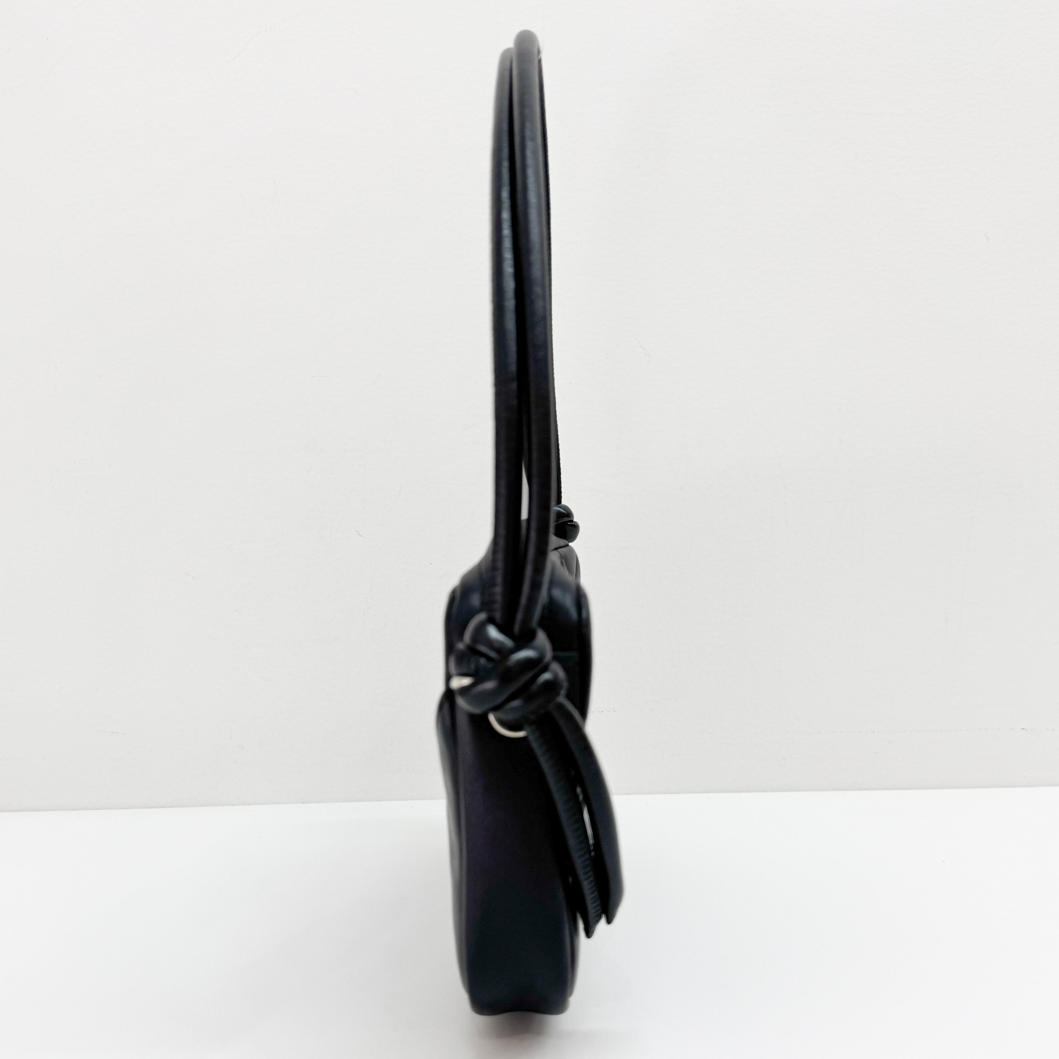 Cambon Black Leather Shoulder Bag