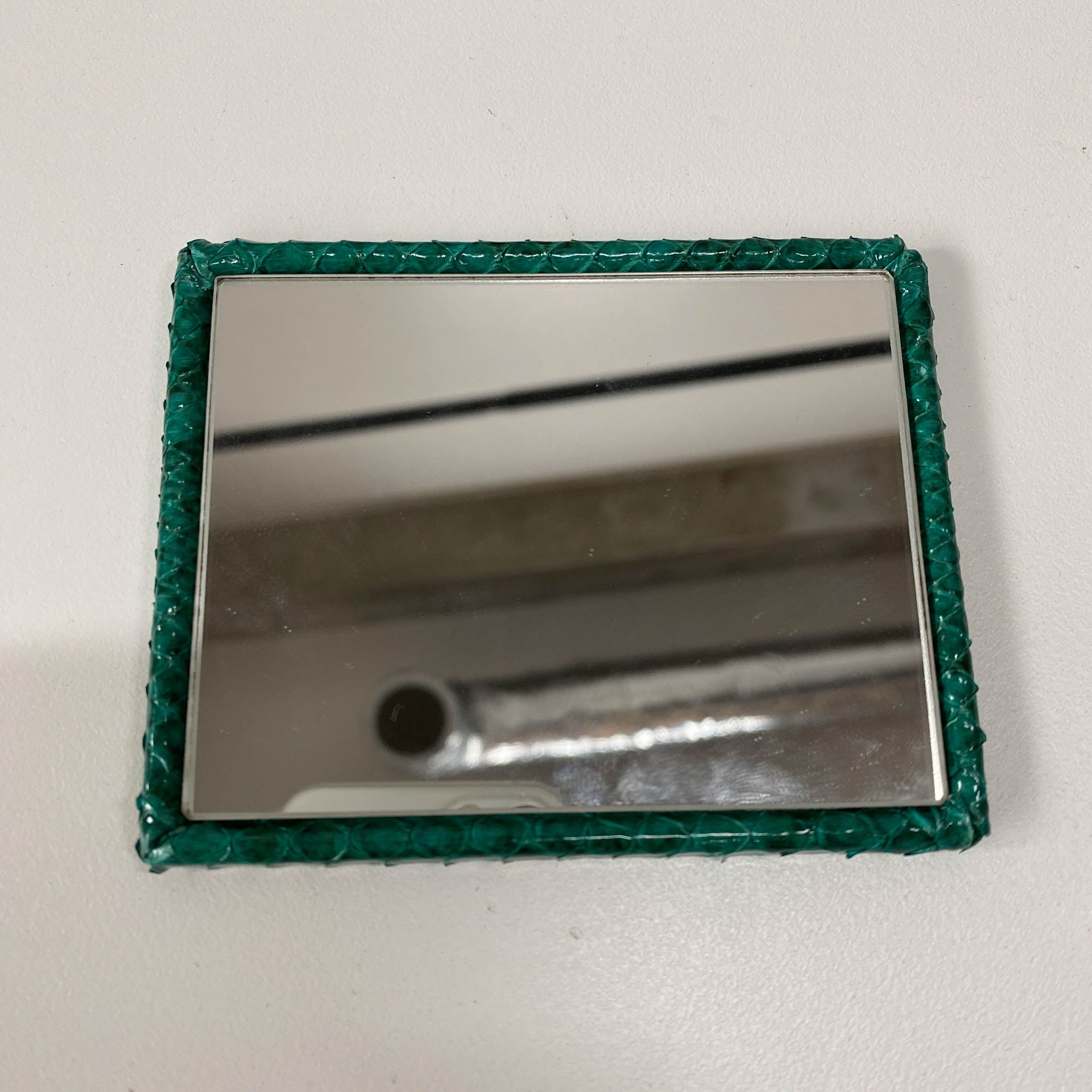 Green Embossed Snake Leather Crossbody Bag