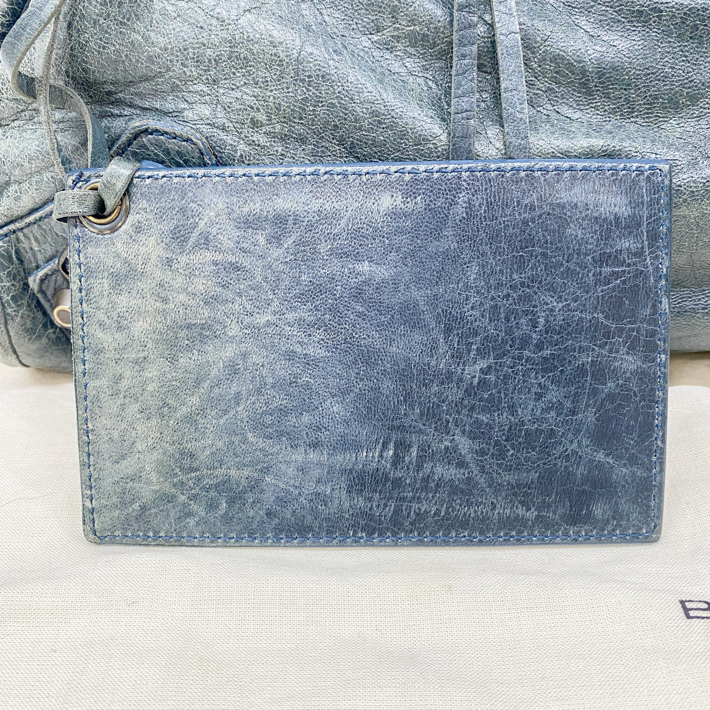 The City Green Calfskin Leather Two Way Bag