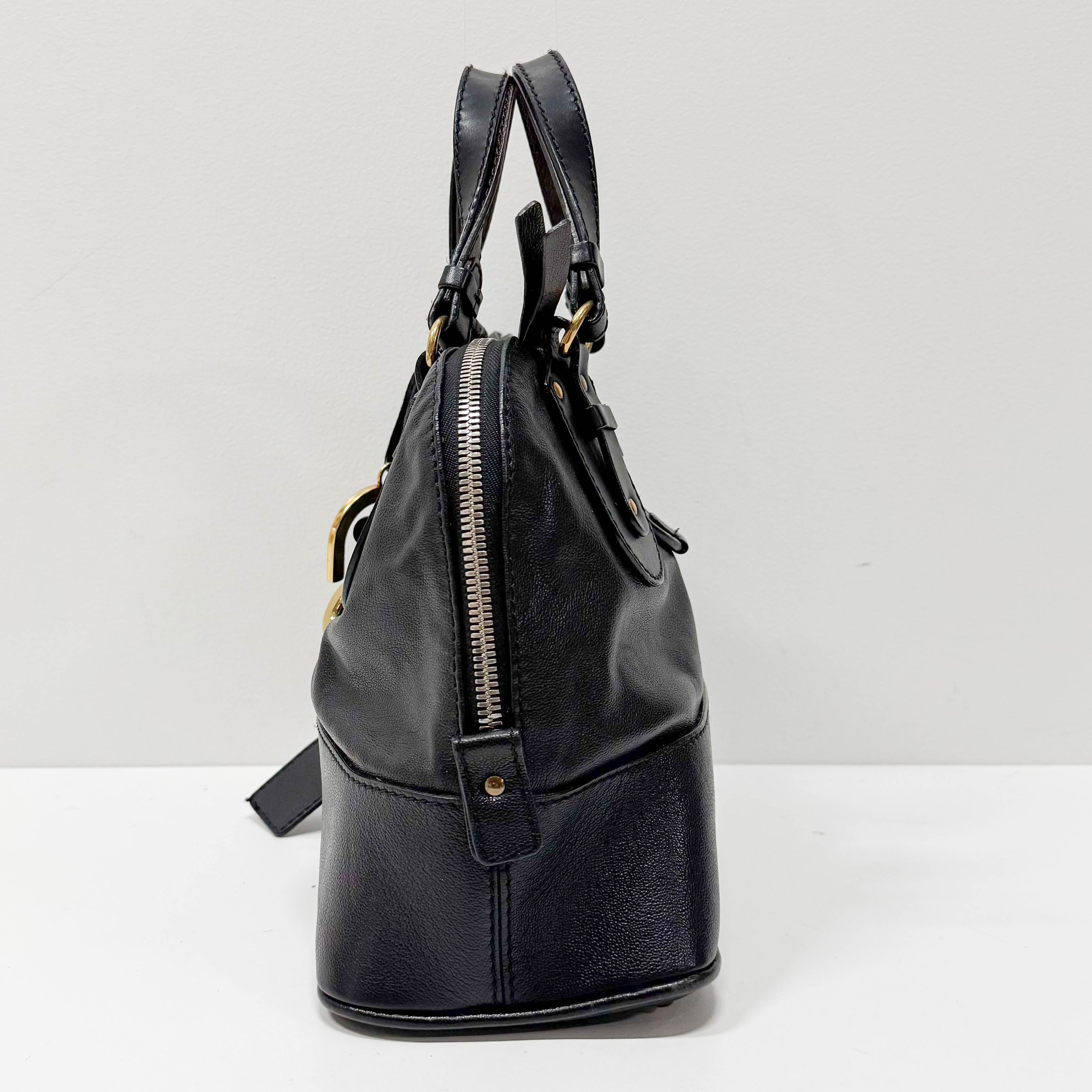 Kerala Black Leather Handbag