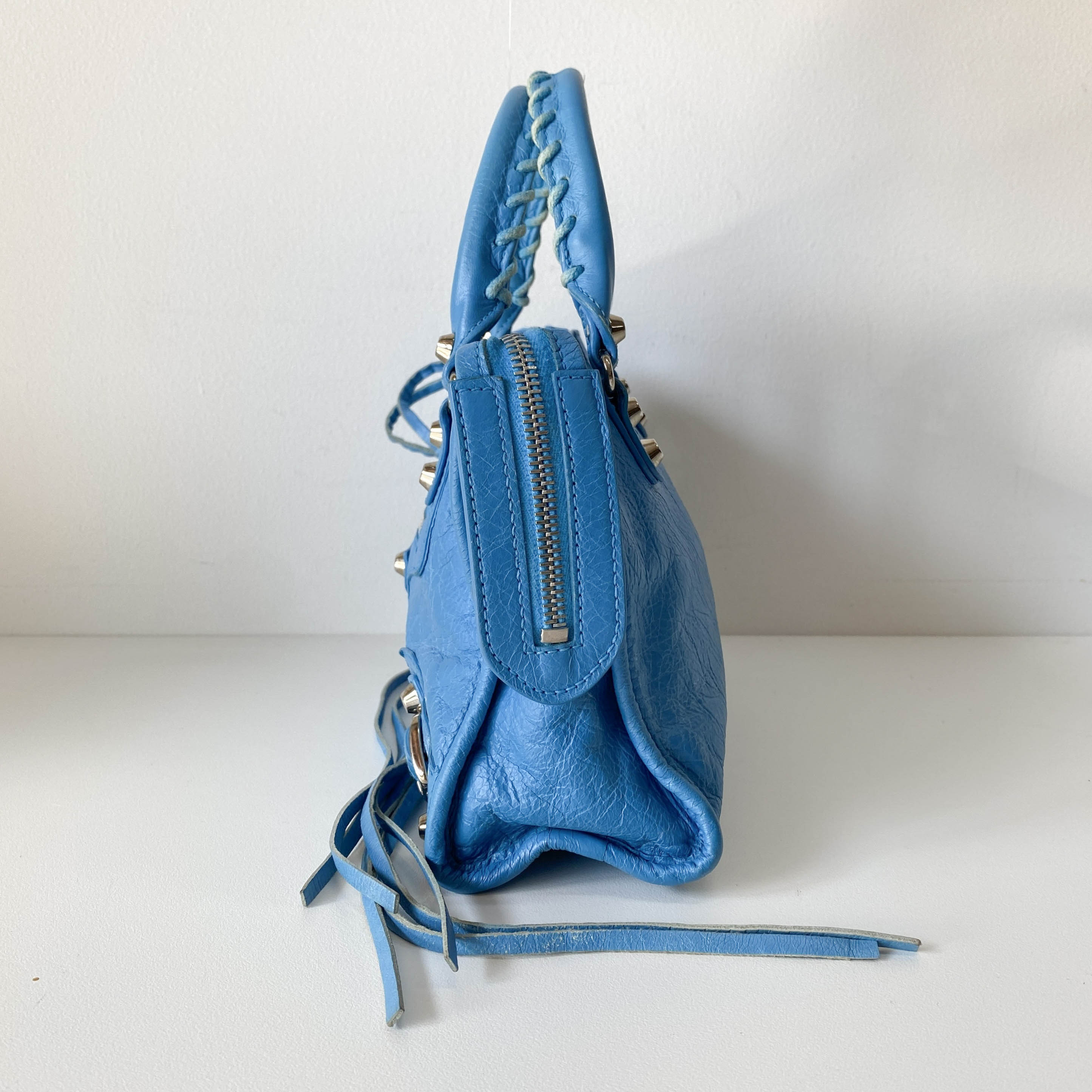 Mini City Blue Leather Two Way Bag